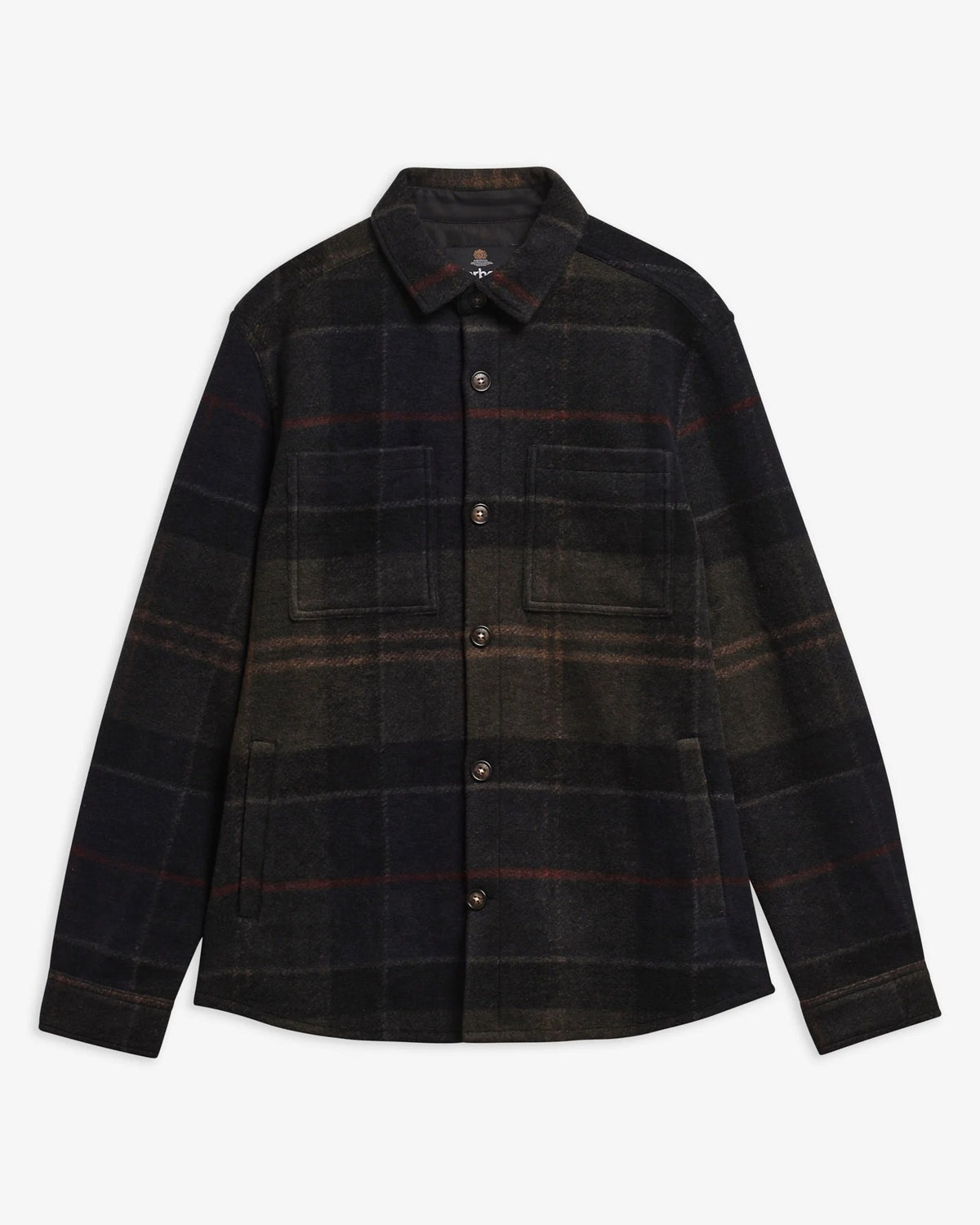 Woodlane Brushed Check Overshirt - Shadow Classic Tartan
