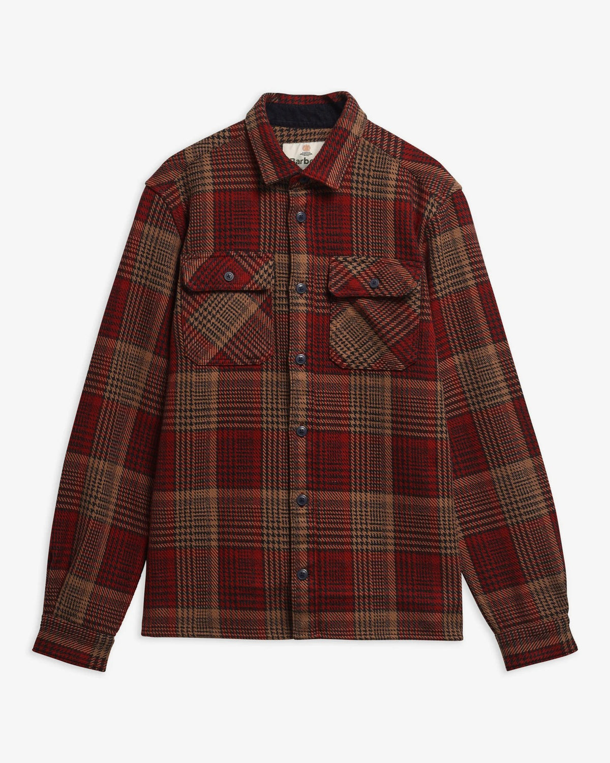Millom Relaxed Houndstooth Shirt - Red
