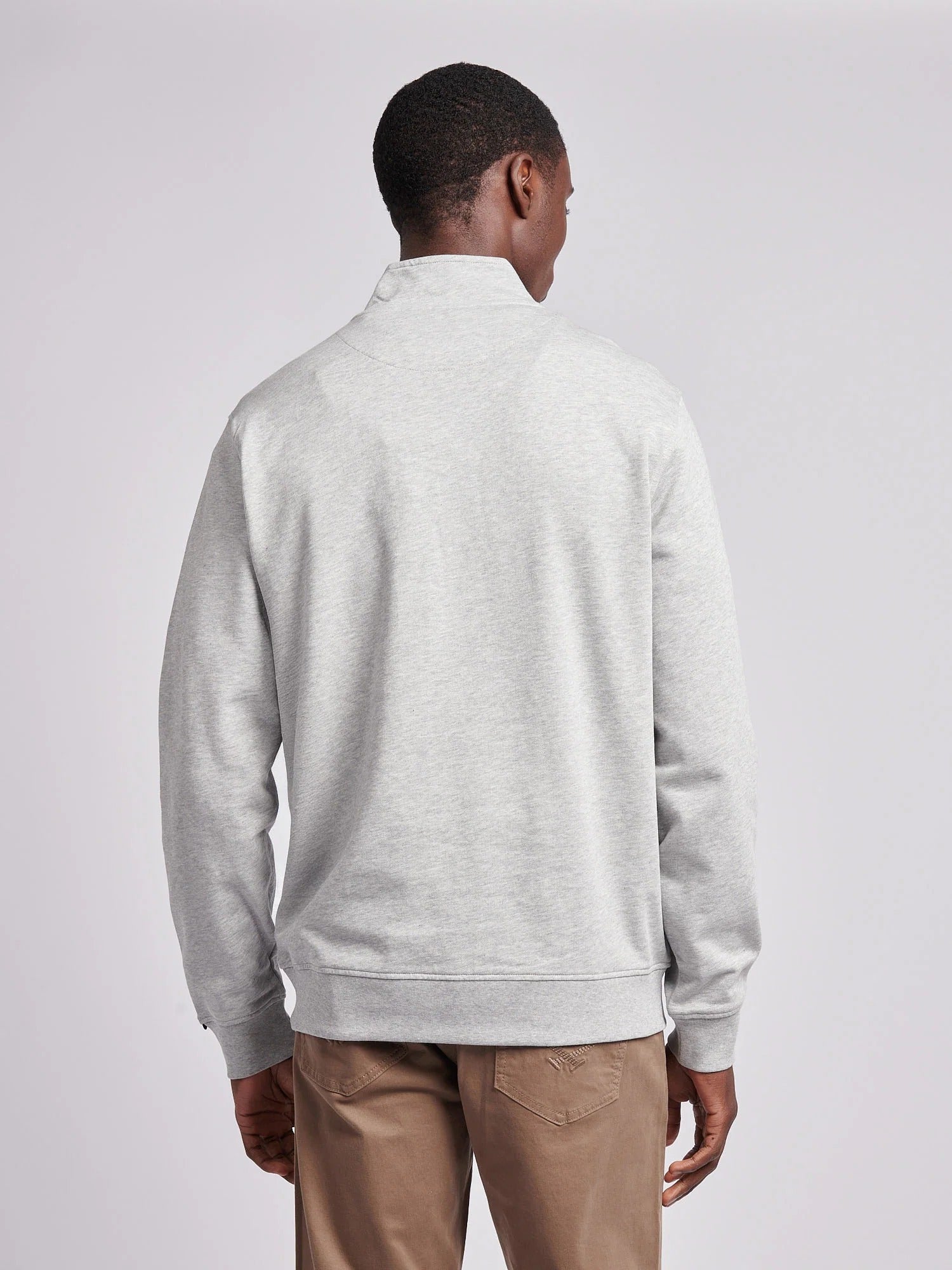Men's 1/4 Zip Sweatshirt in Mid Grey Marl