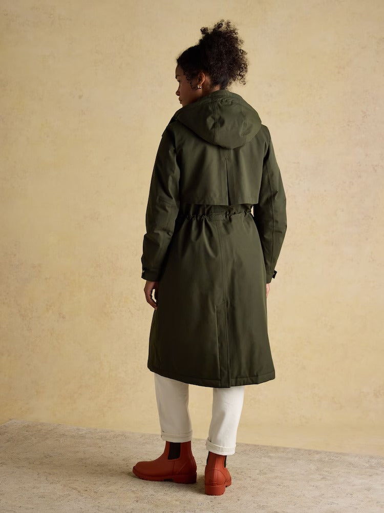 Warmwell Green Waterproof Fleece Lined Raincoat with Hood