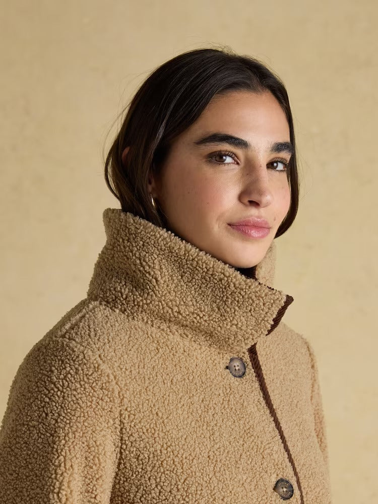 Sadie Taupe Longline Fleece Jacket