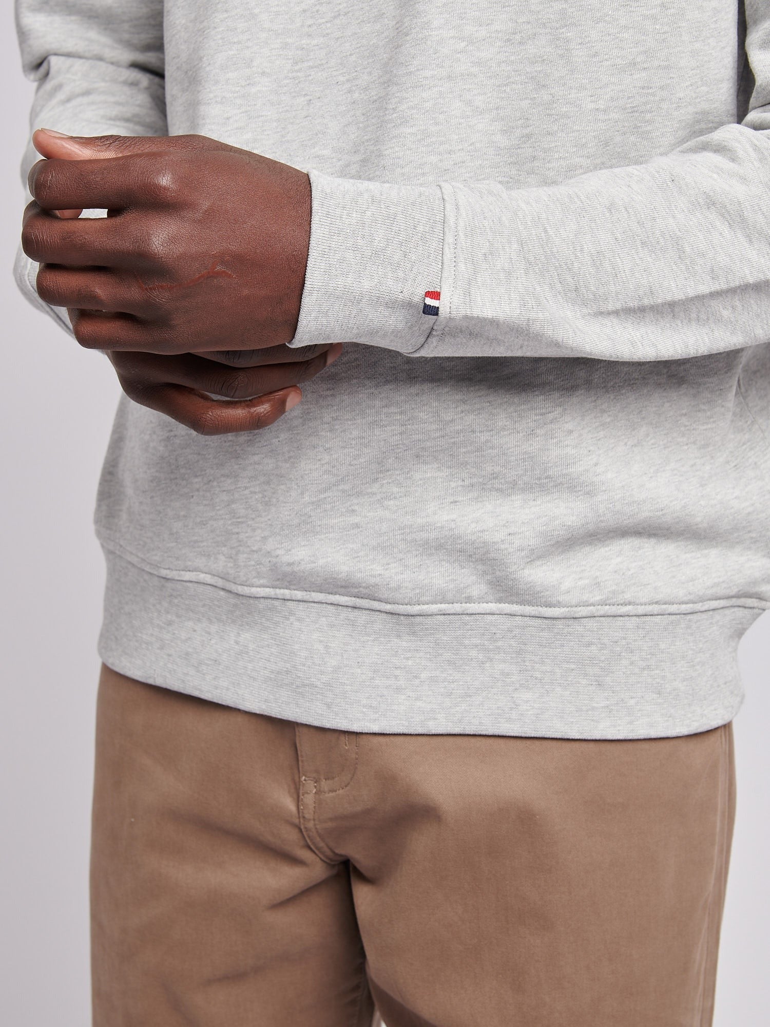Men's 1/4 Zip Sweatshirt in Mid Grey Marl