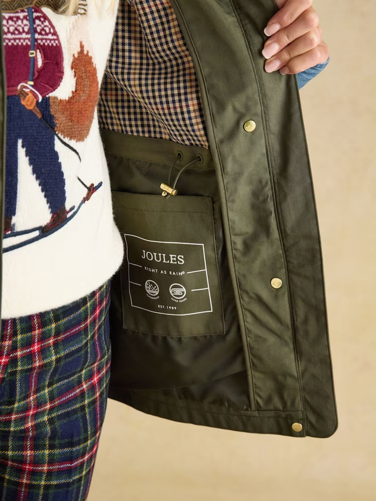 Portwell Green Waterproof Raincoat With Hood and Adjustable Waist