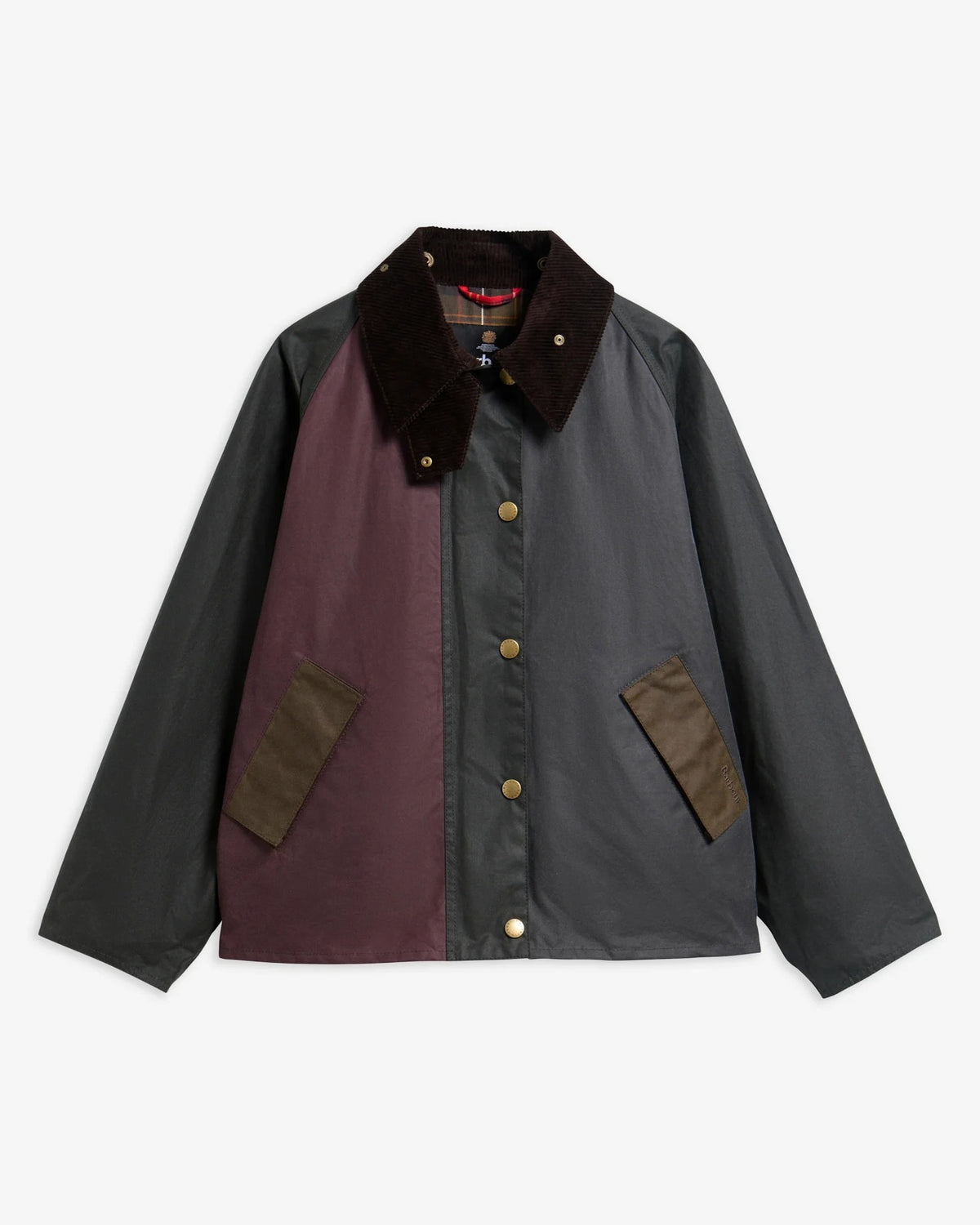 Patchwork Transport Waxed Jacket - Sage/Beech/Bordeaux/grey/mixed tartan