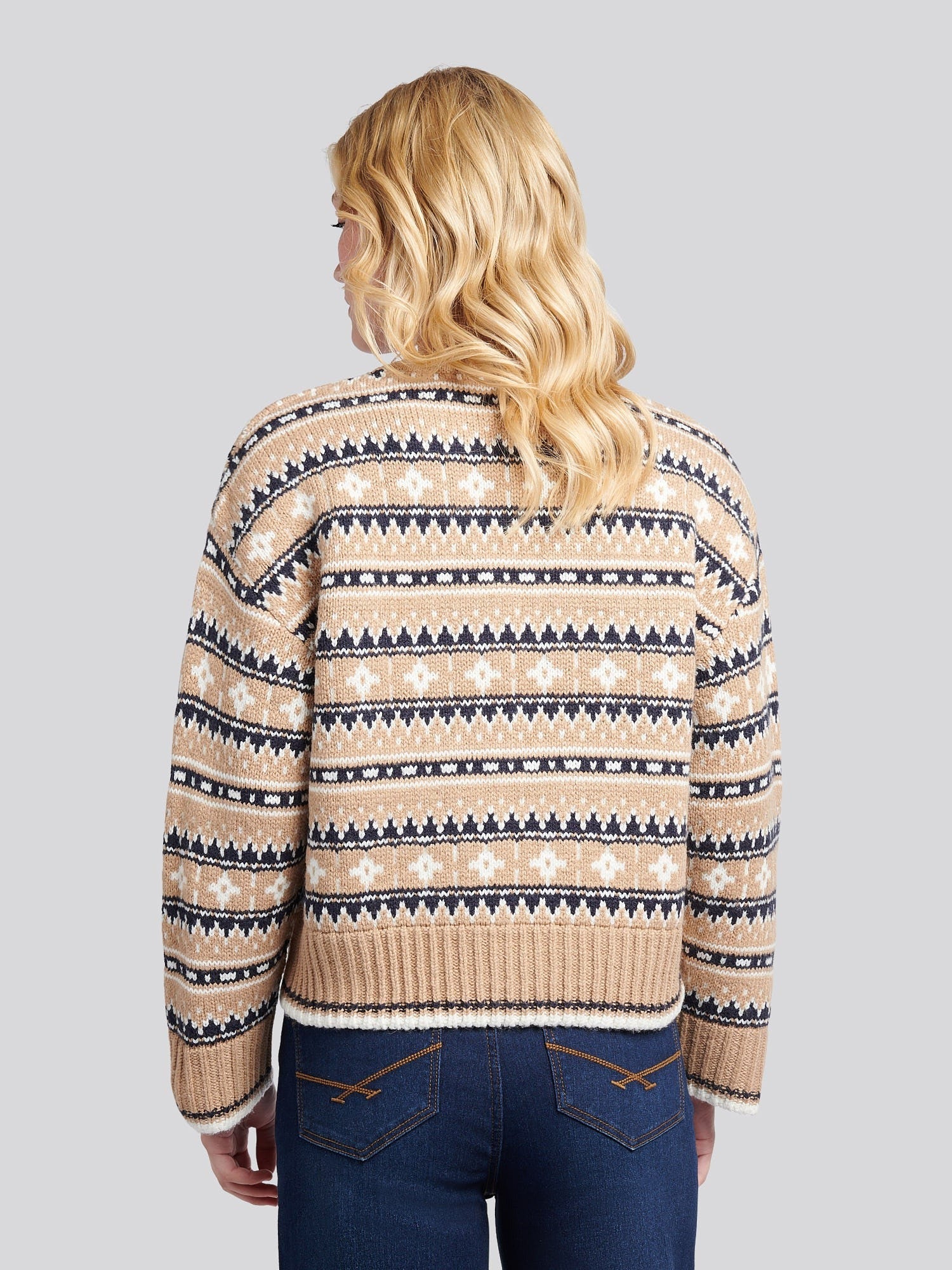 Women's Fair Isle Stripe Jumper in Natural