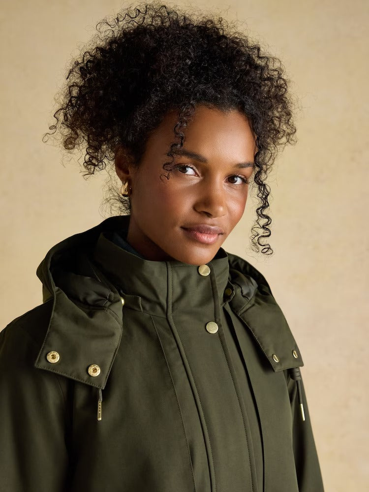 Warmwell Green Waterproof Fleece Lined Raincoat with Hood