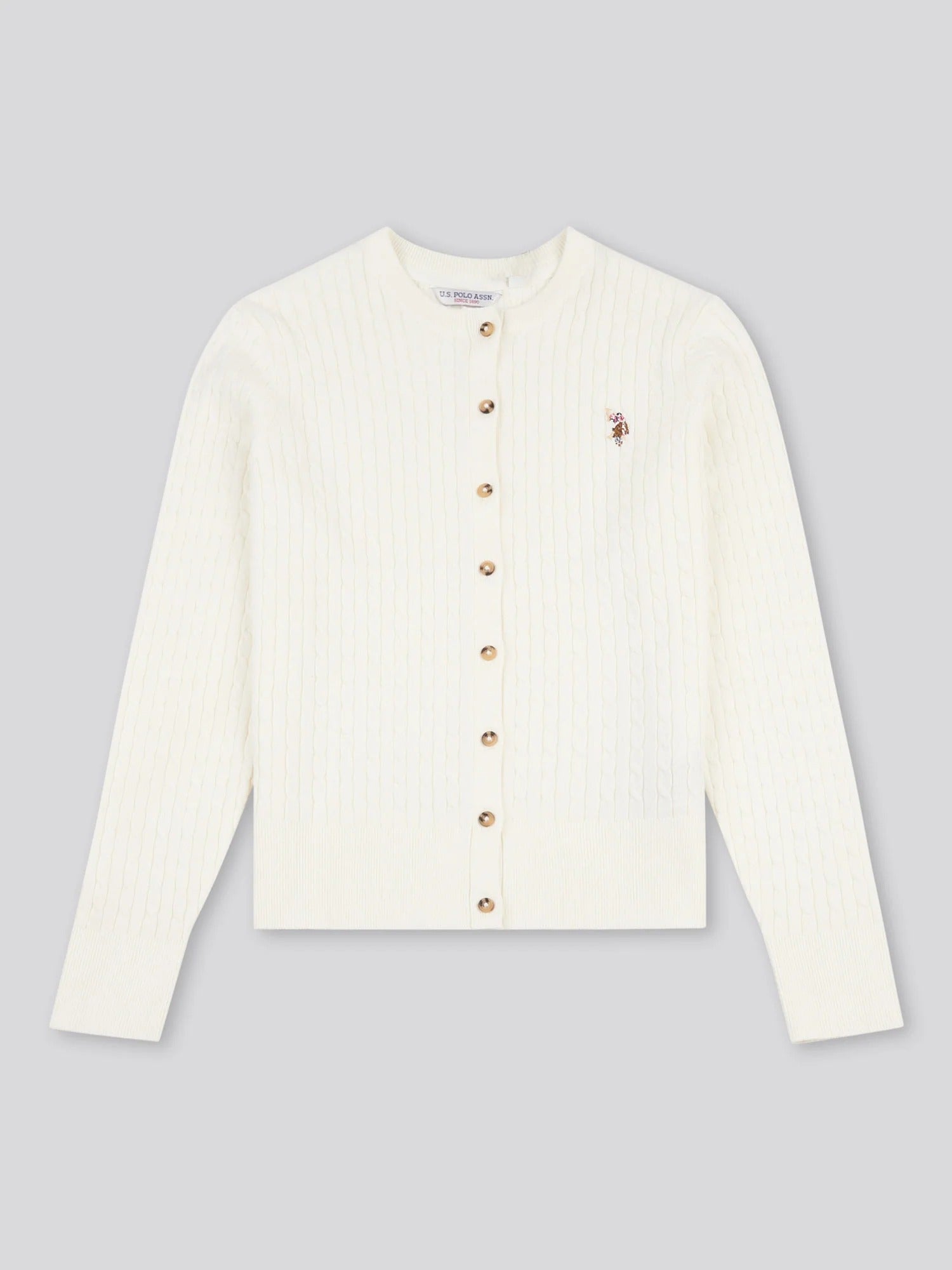 Women's Fine Cable Knit Cardigan in Marshmallow