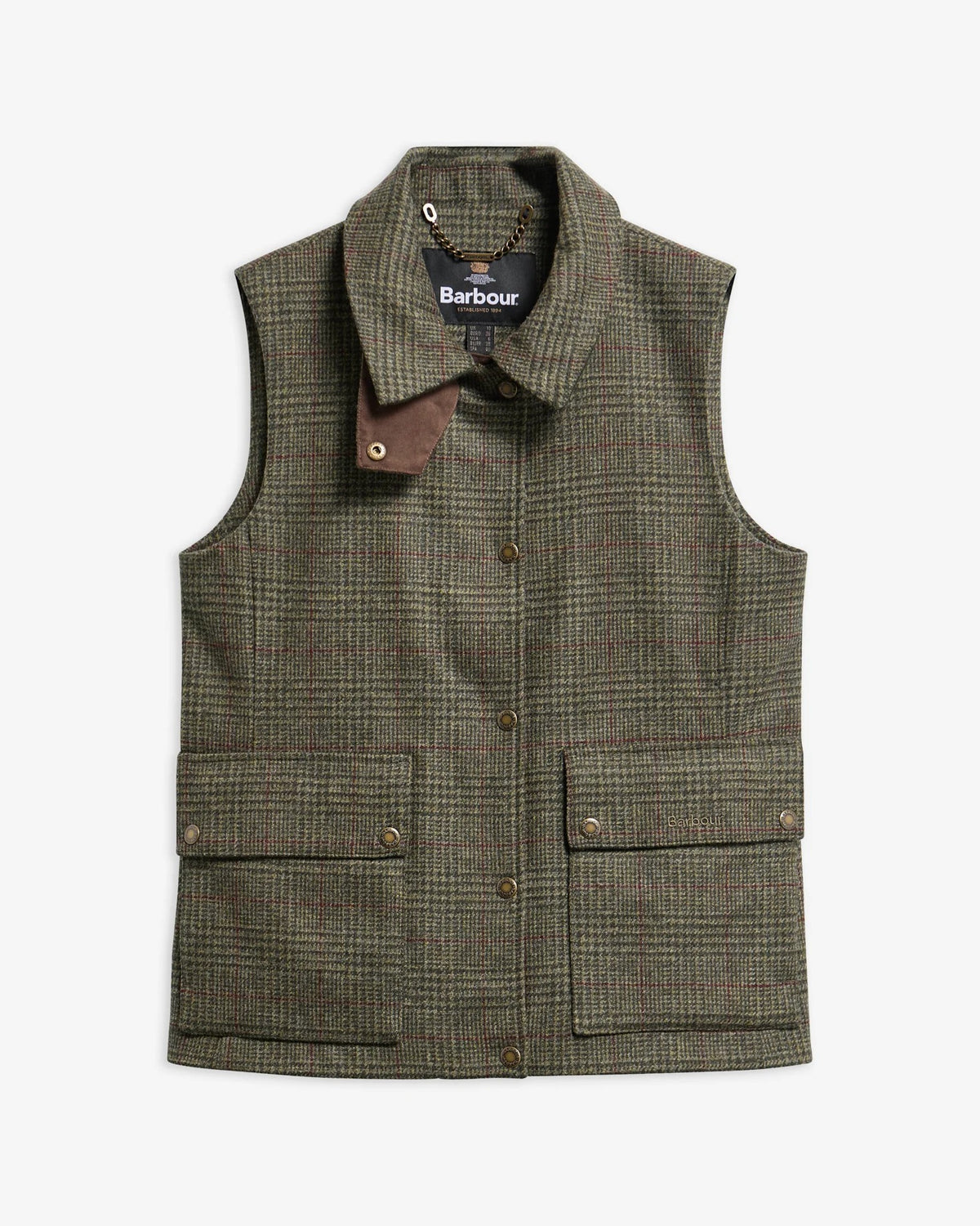 Joyce Wool Gilet - Olive Price Of Wales Check