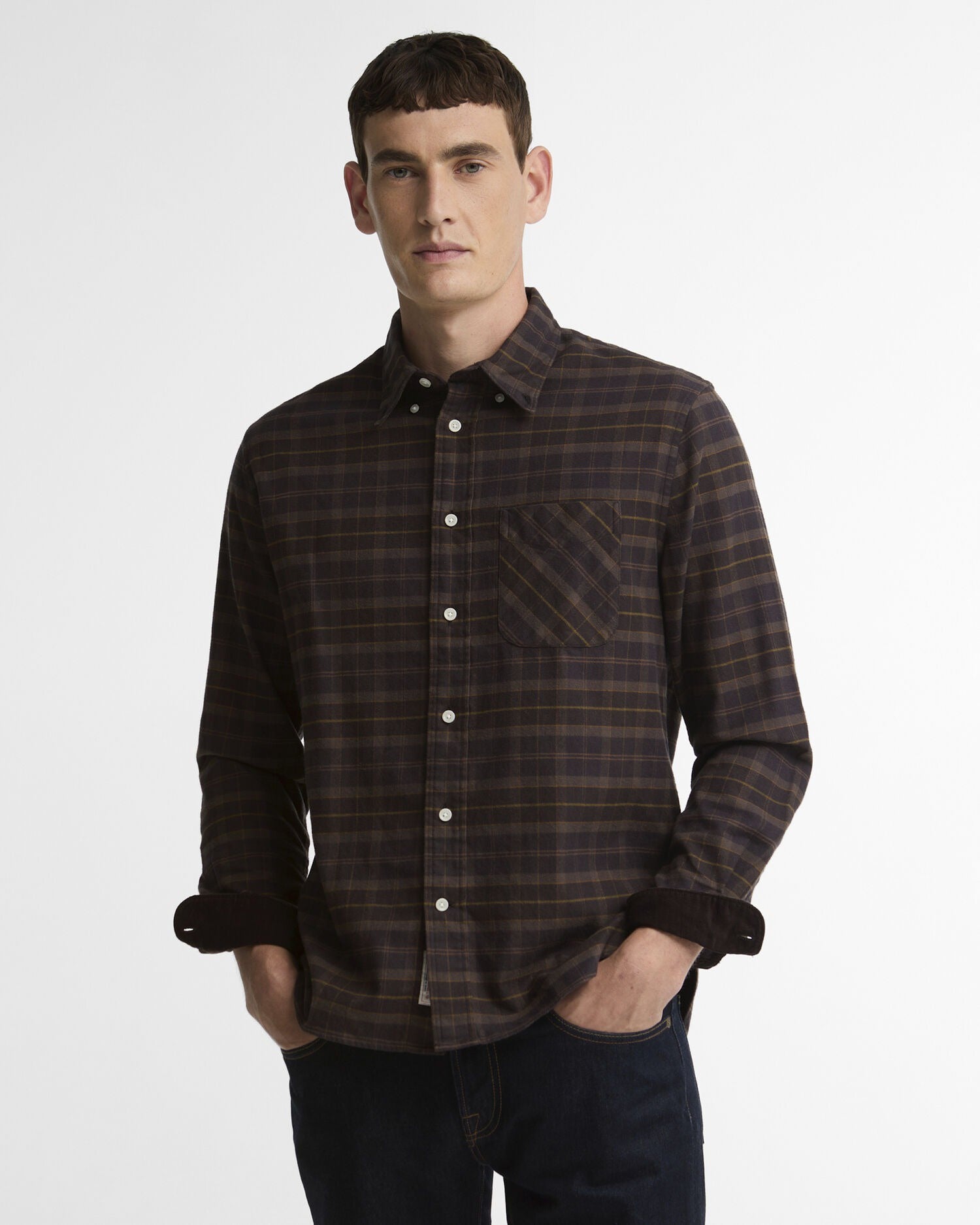 Mineral Tartan Authentic-Fit Long-Sleeved Shirt - Dried Bracken