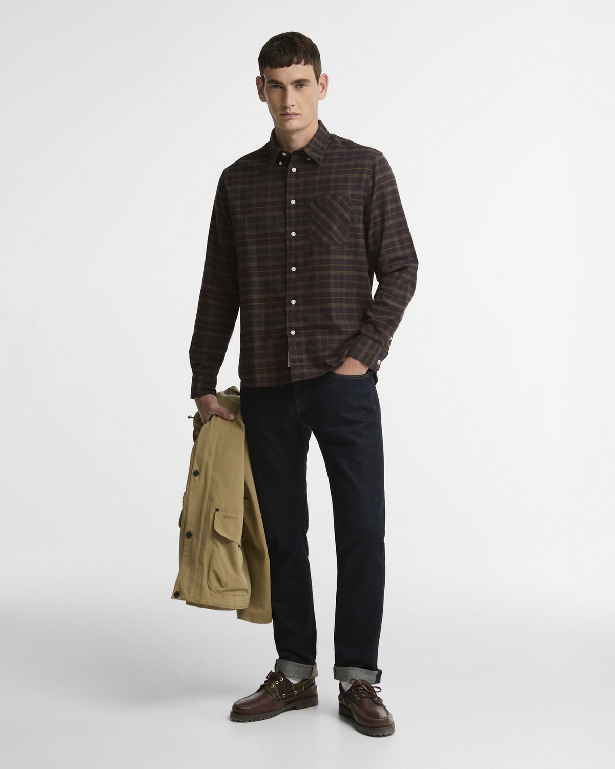 Mineral Tartan Authentic-Fit Long-Sleeved Shirt - Dried Bracken