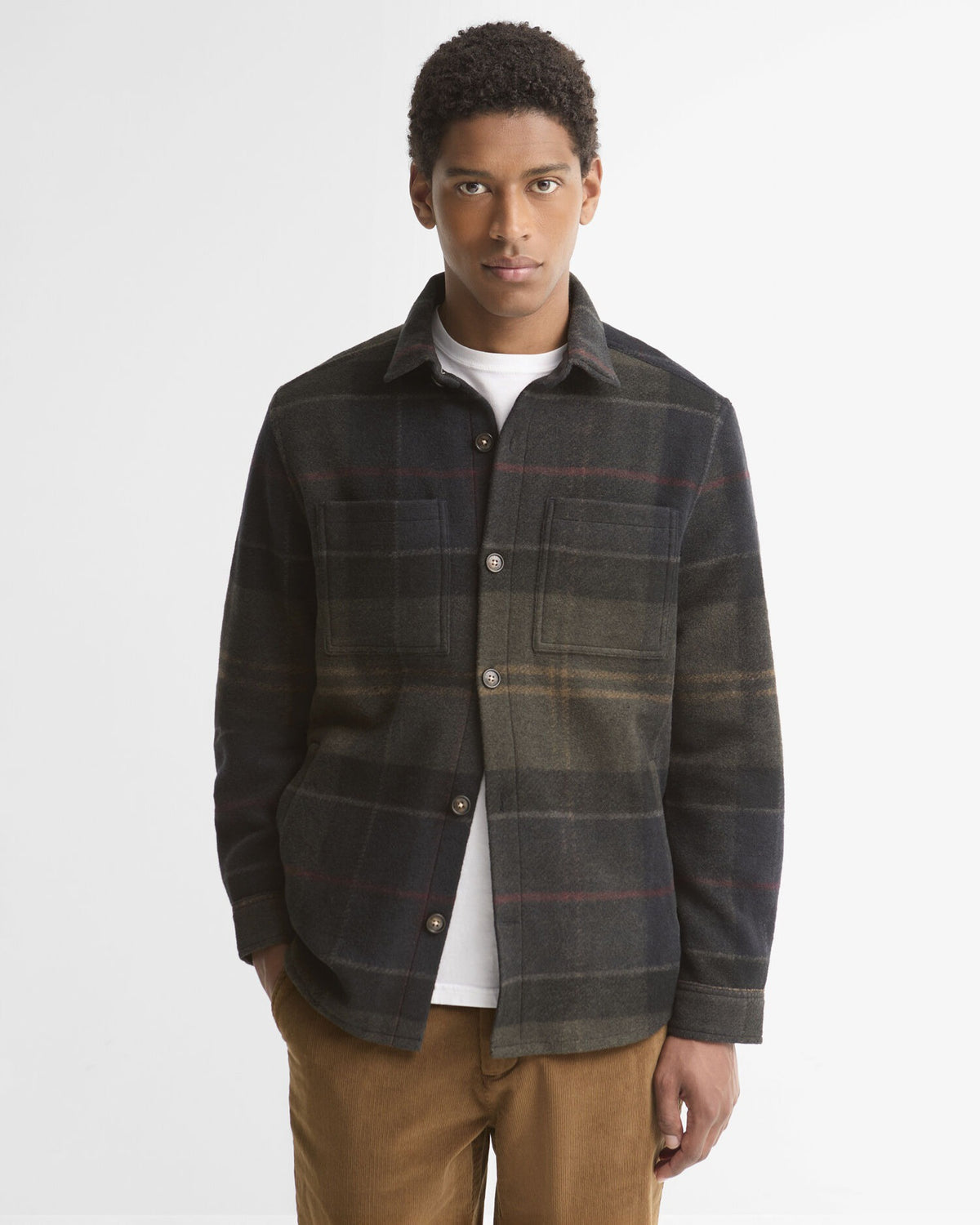Woodlane Brushed Check Overshirt - Shadow Classic Tartan