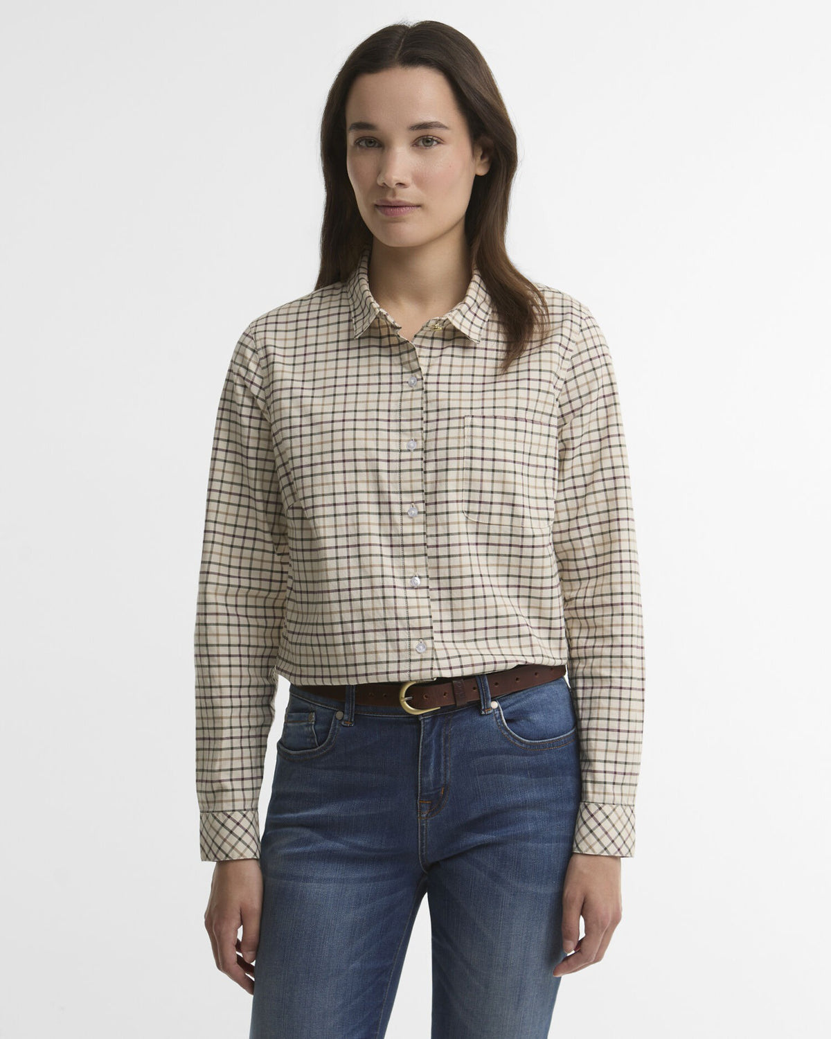 Woodside Tailored Long-Sleeved Shirt - Birch Tattersall