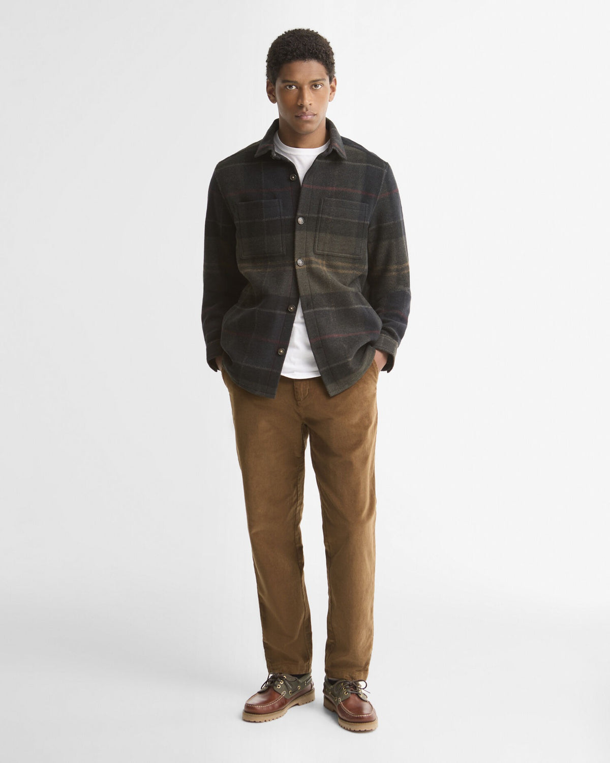 Woodlane Brushed Check Overshirt - Shadow Classic Tartan