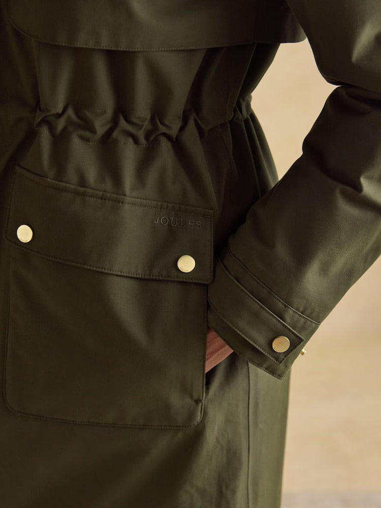 Warmwell Green Waterproof Fleece Lined Raincoat with Hood