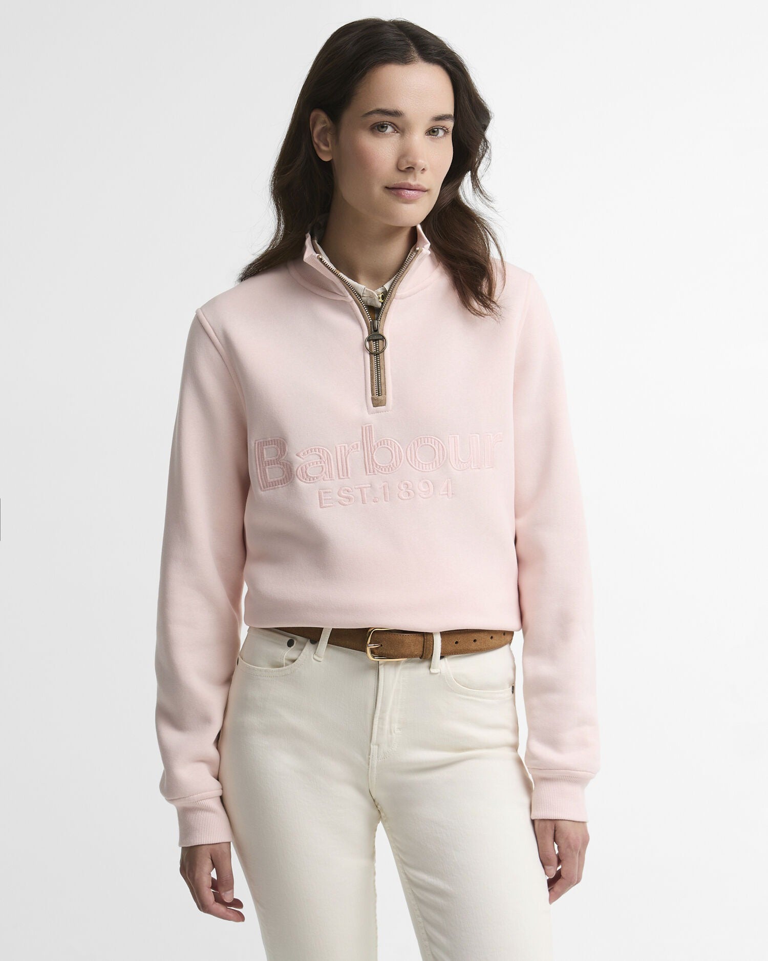 Cynthia Quarter-Zip Jumper - Pink Blush