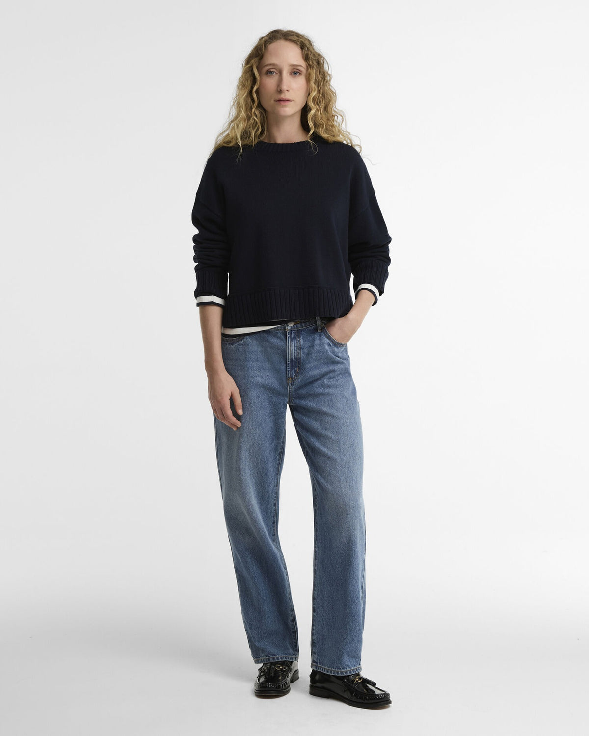 Harling Crew Neck Jumper - Navy