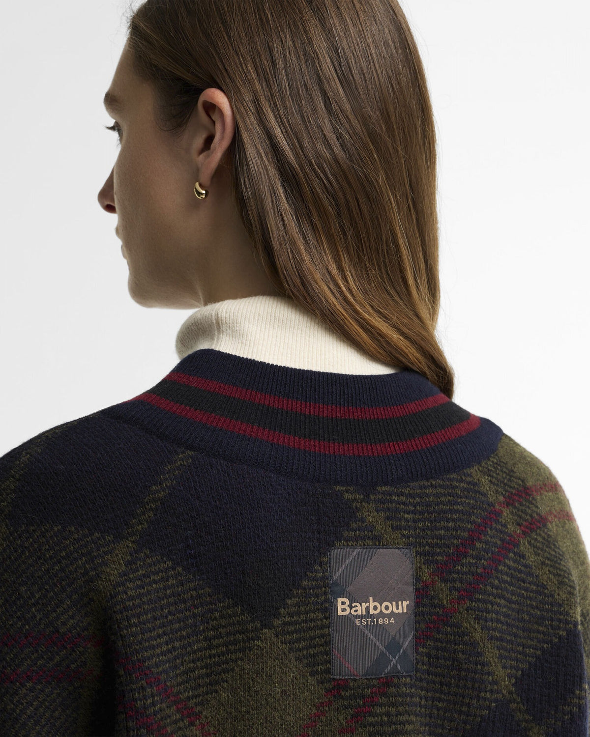 Shae V-Neck Tartan Wool Jumper - Shadow Classic Tartan