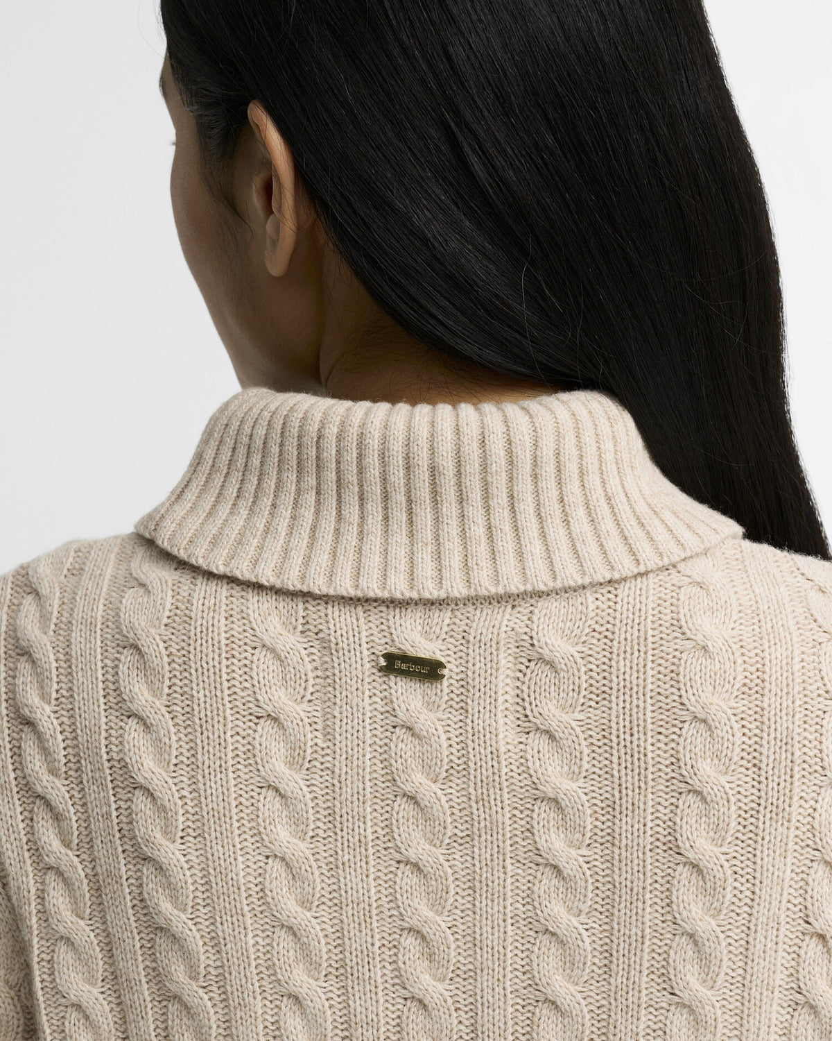 Ambleside Cable-Knit Rollneck Jumper - Oatmeal