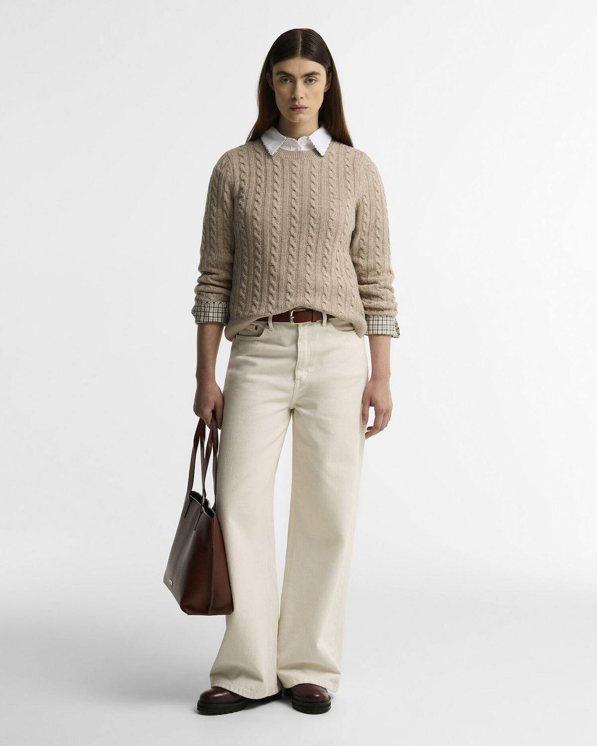 Ashdown Relaxed Wool-Blend Cable-Knit Jumper - Honey