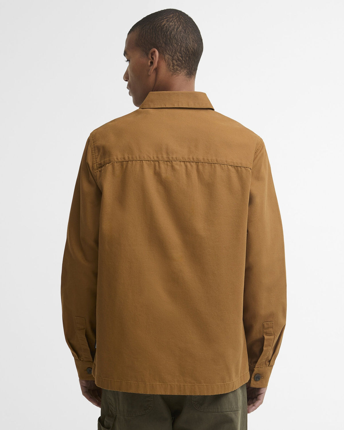 Tartan Trimmed Washed Overshirt - Cinammon