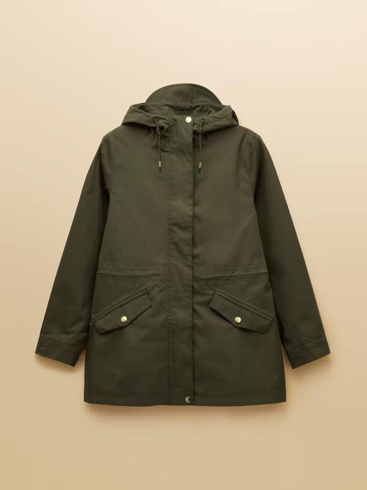 Portwell Green Waterproof Raincoat With Hood and Adjustable Waist