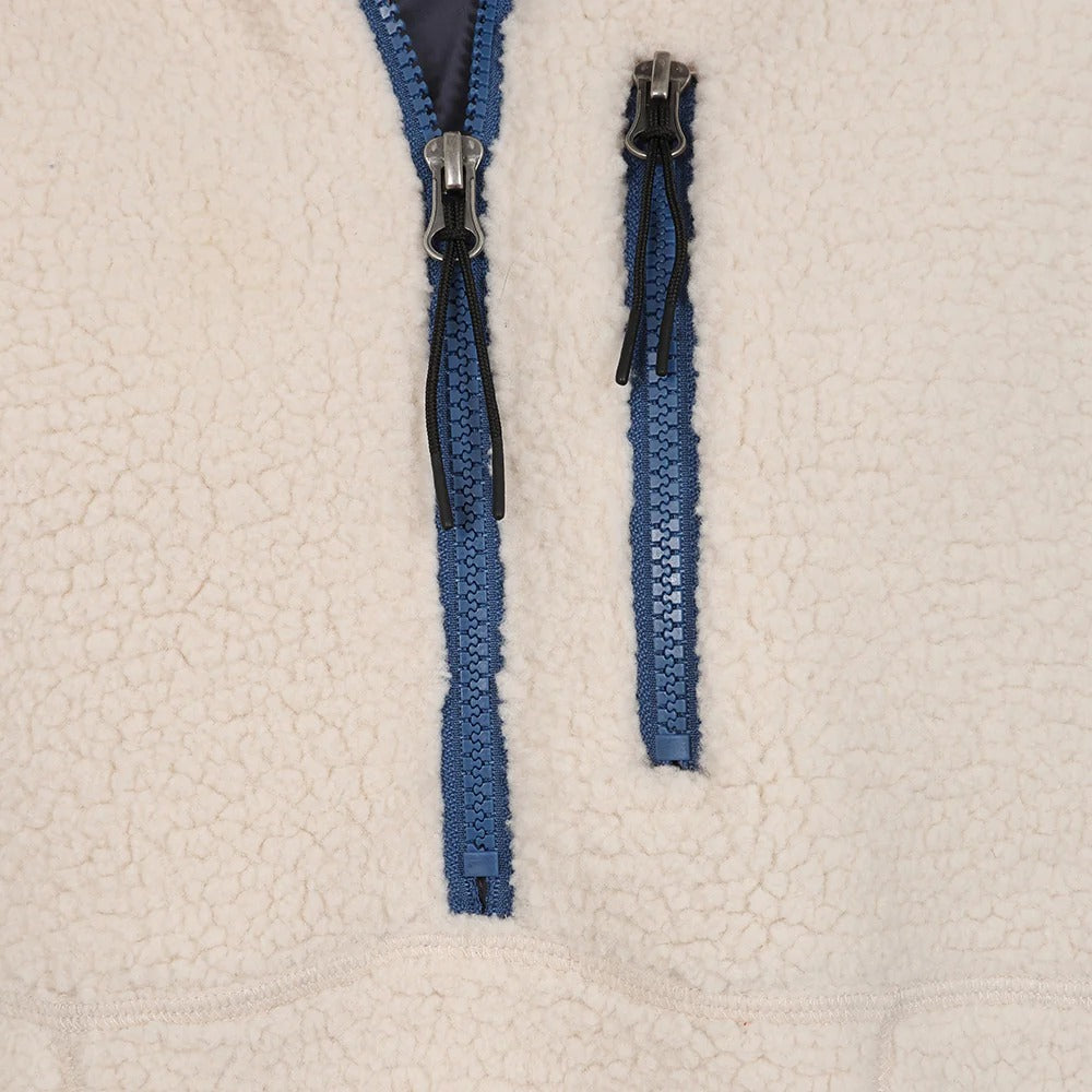 LJ800 - Ladies Half Zip Sherpa Fleece - Oatmeal