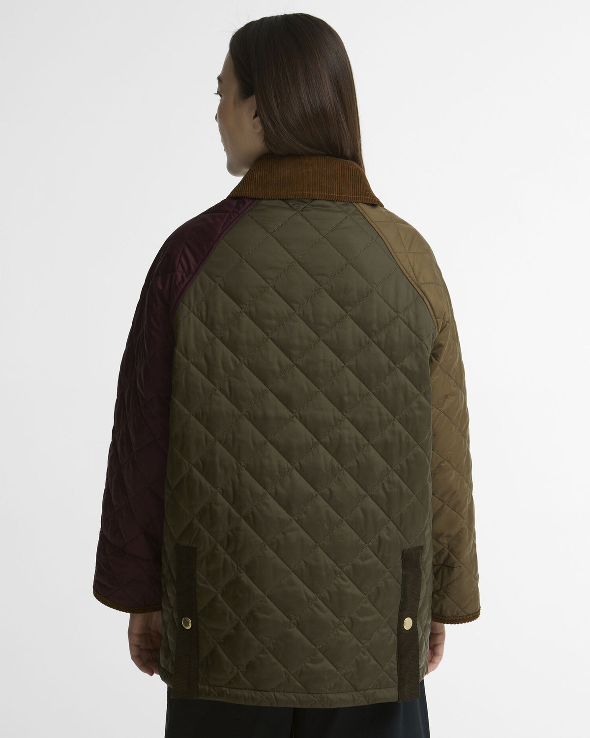 Patchwork Bedale Quilted Jacket - Olive/Ceech/Dk Olive/Merlot/Classic