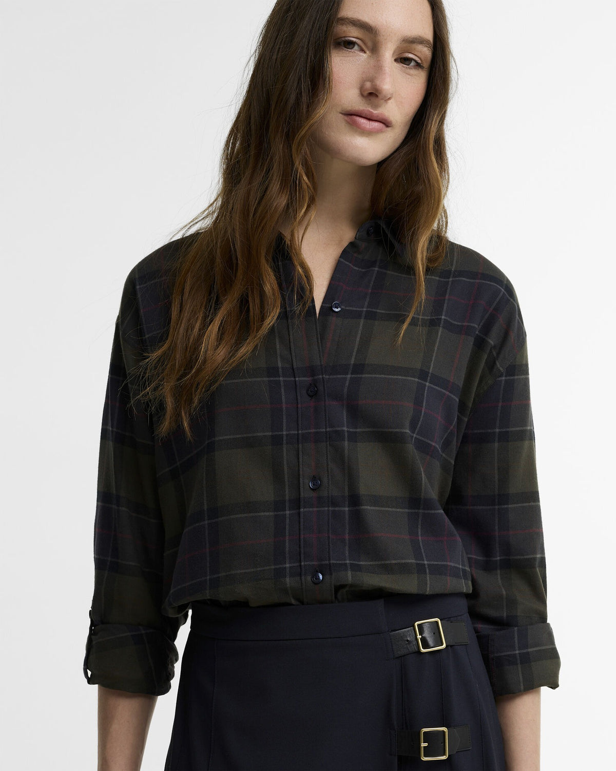 Elishaw Relaxed Long-Sleeved Shirt - Shadow Classic Tartan