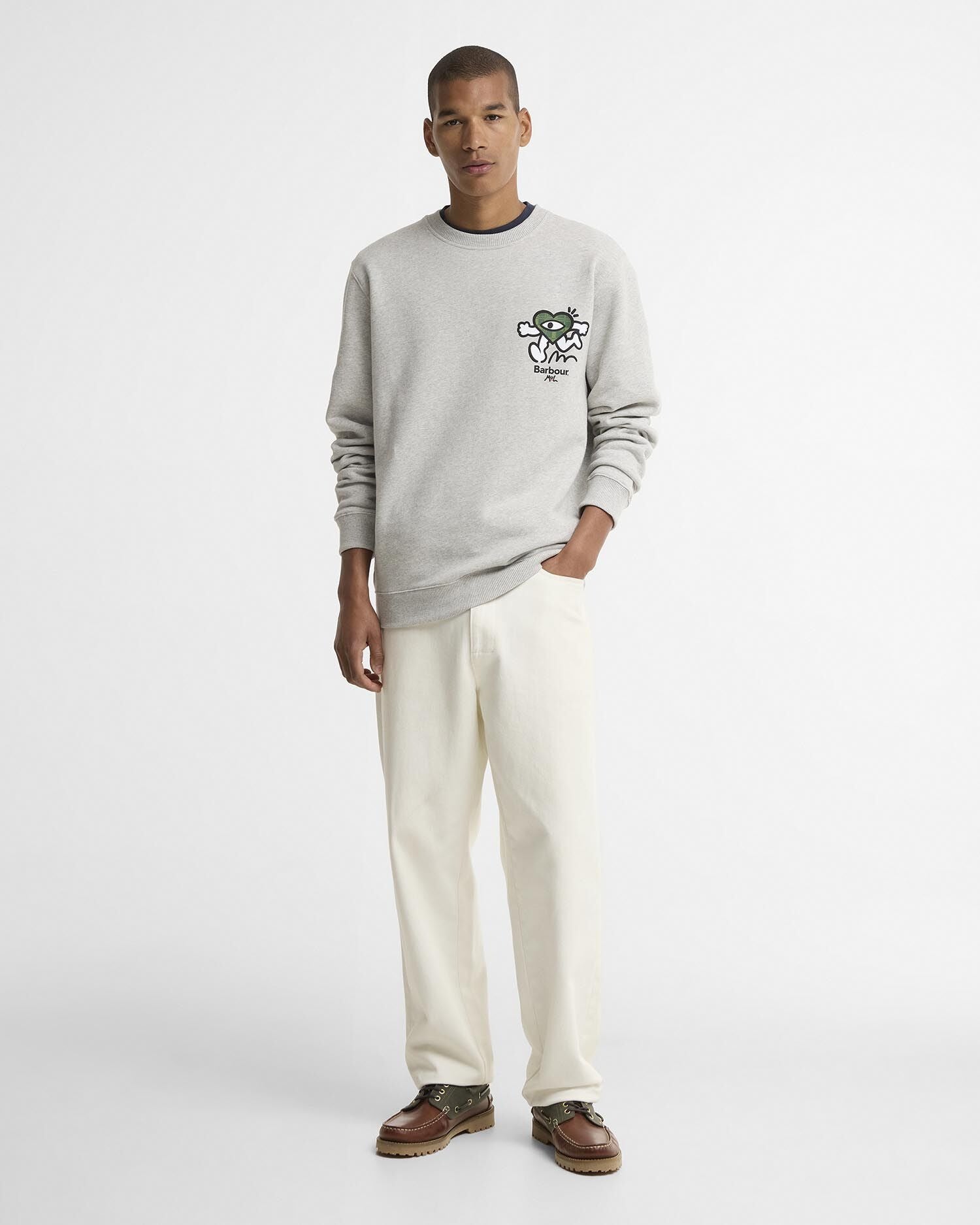 Barbour x Mul Relaxed Sweatshirt  Grey Marl