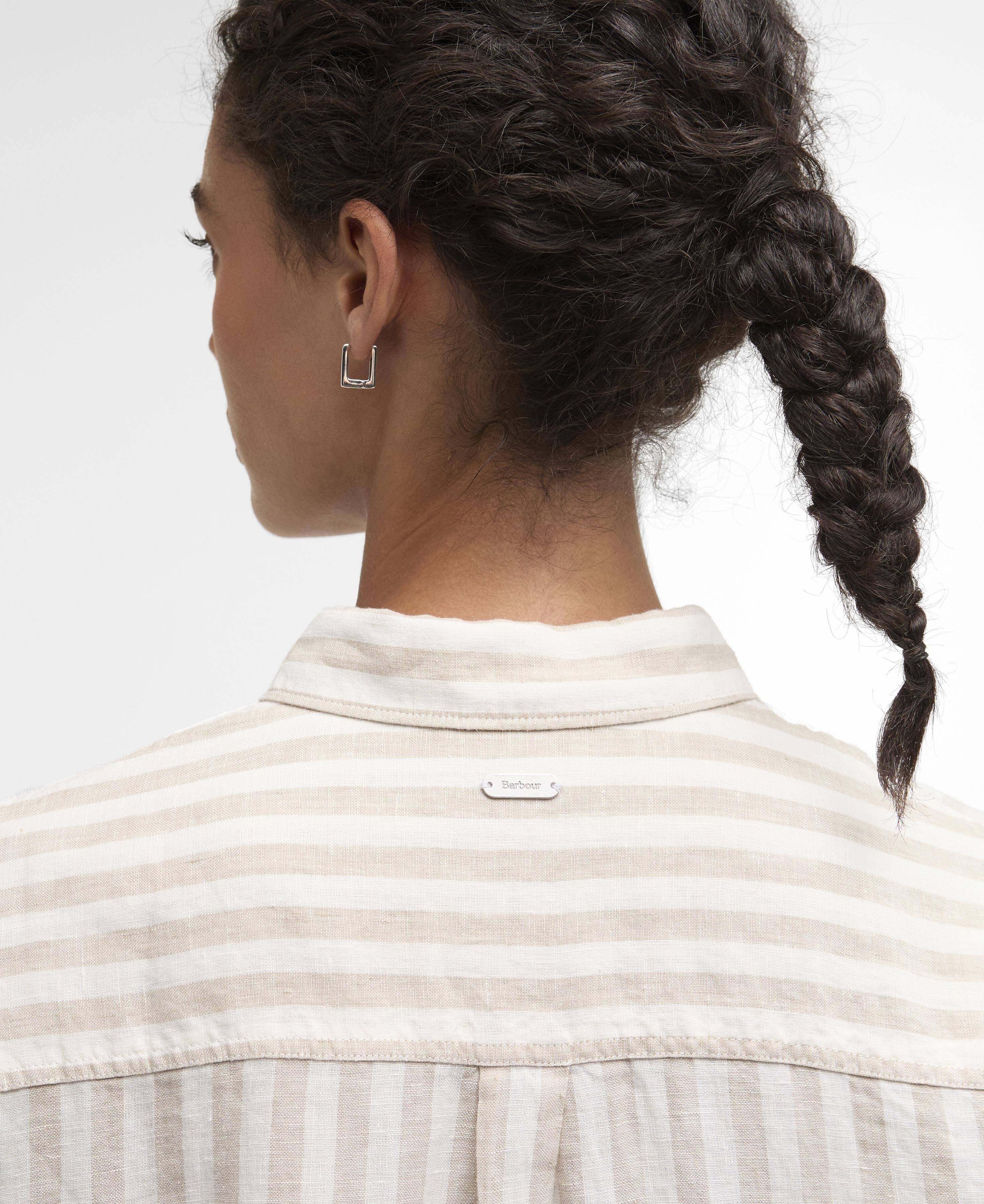 Annie Striped Linen Shirt - Light Sand Stripe