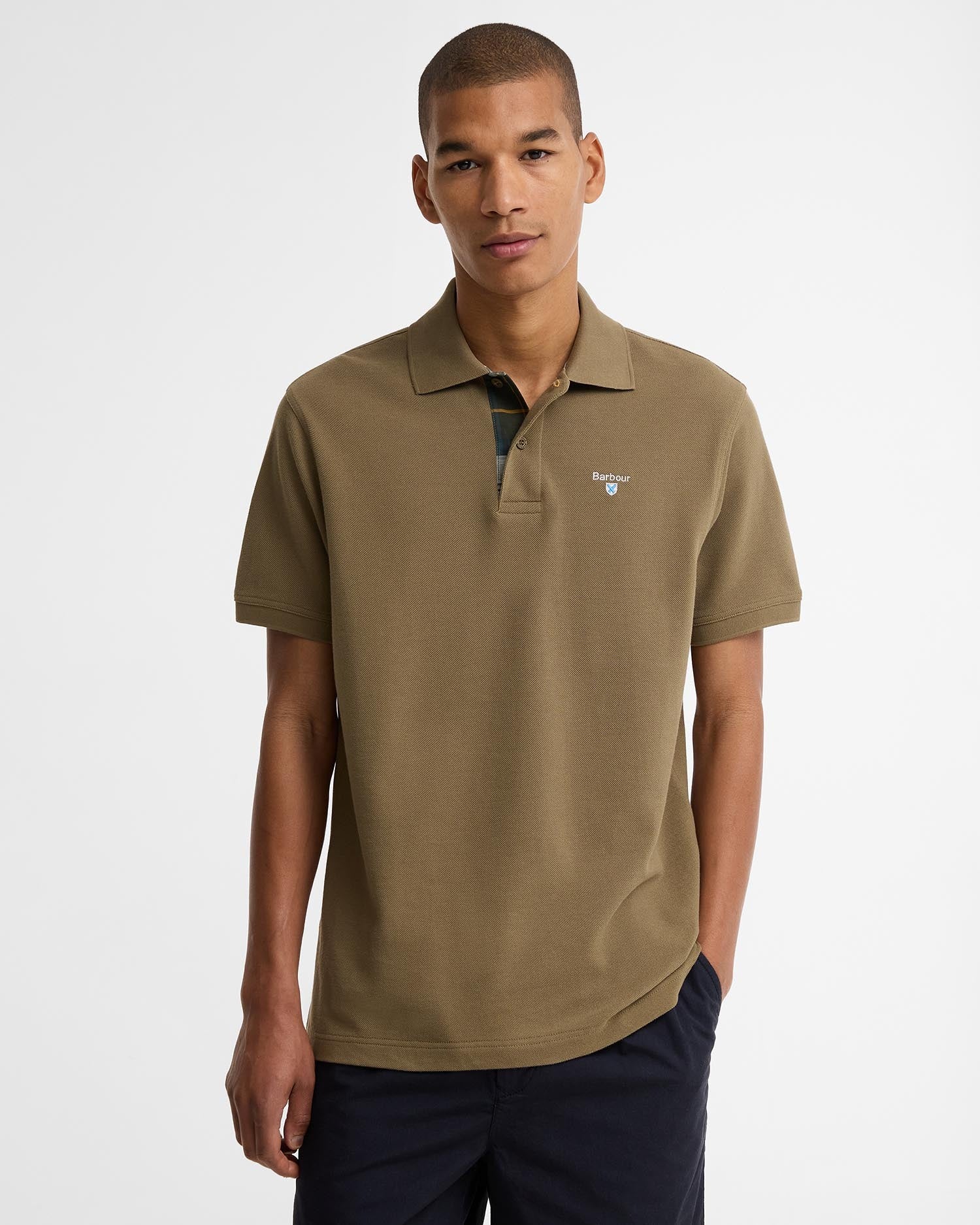 Tartan Pique Polo Shirt - Clay