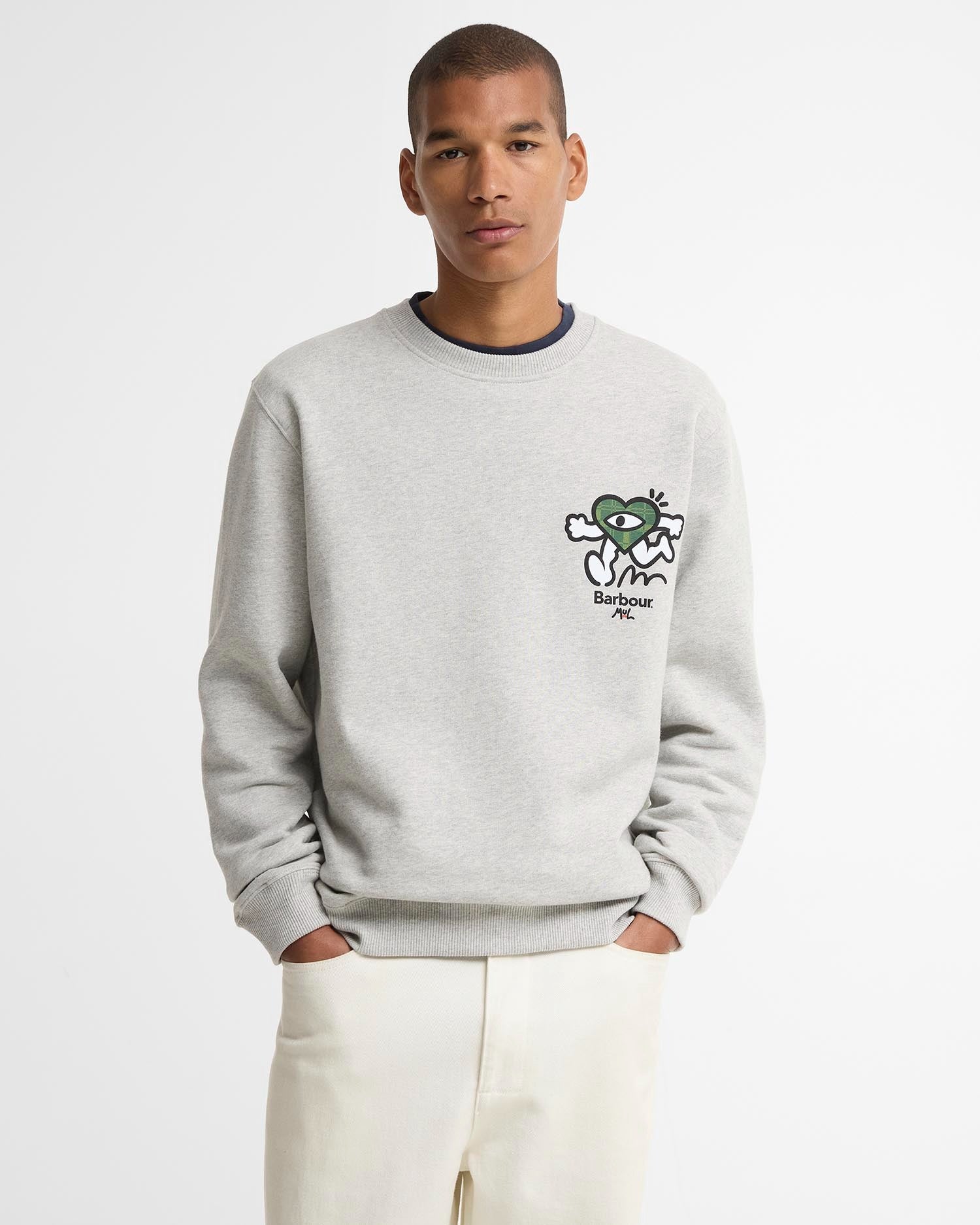 Barbour x Mul Relaxed Sweatshirt  Grey Marl