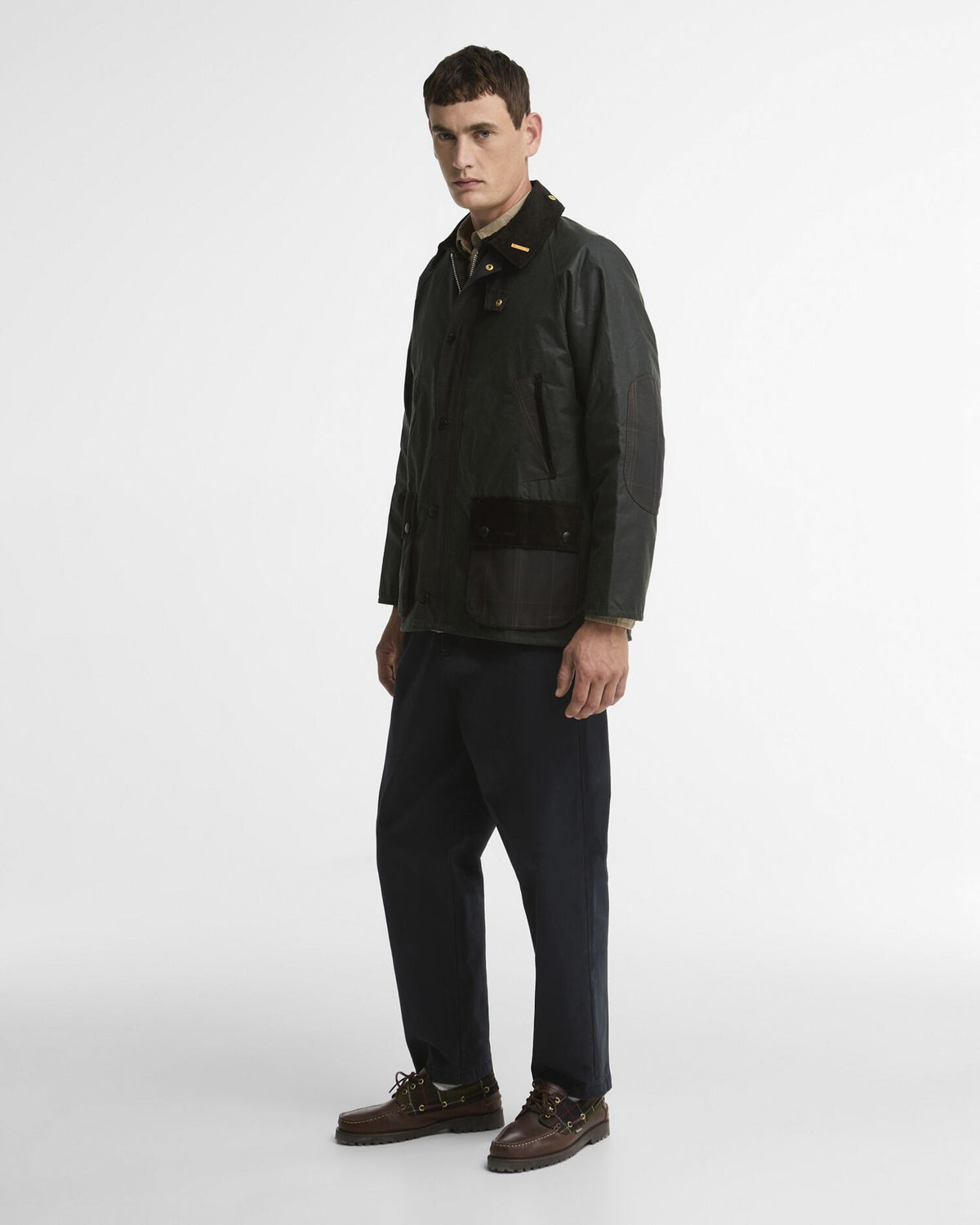 Icons Patch Bedale Waxed Jacket - Sage