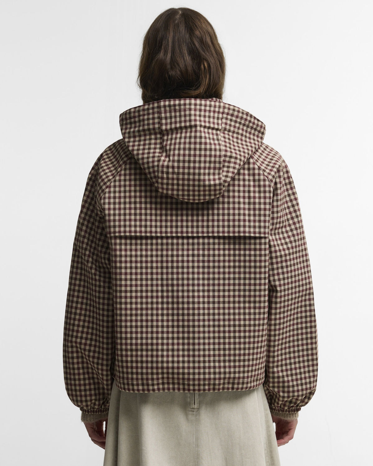 Audrey Showerproof Jacket - Cranberry/Brown Gingham
