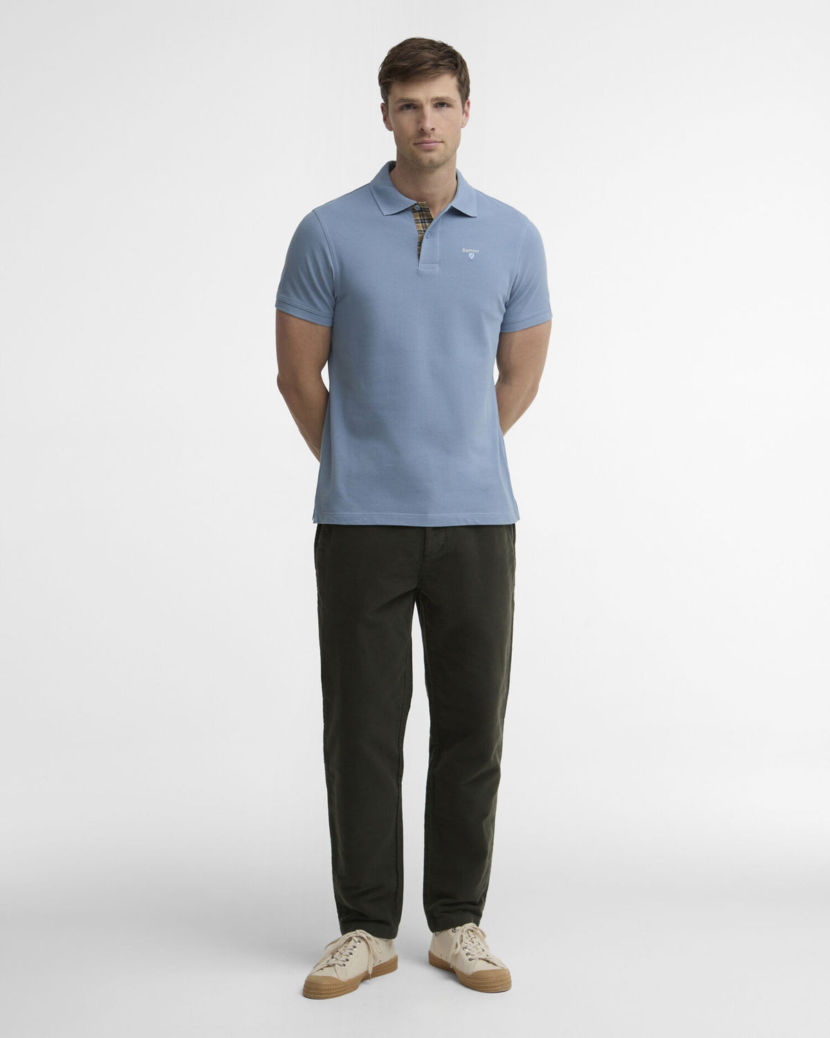 Tartan Pique Polo Shirt - Tarn Blue