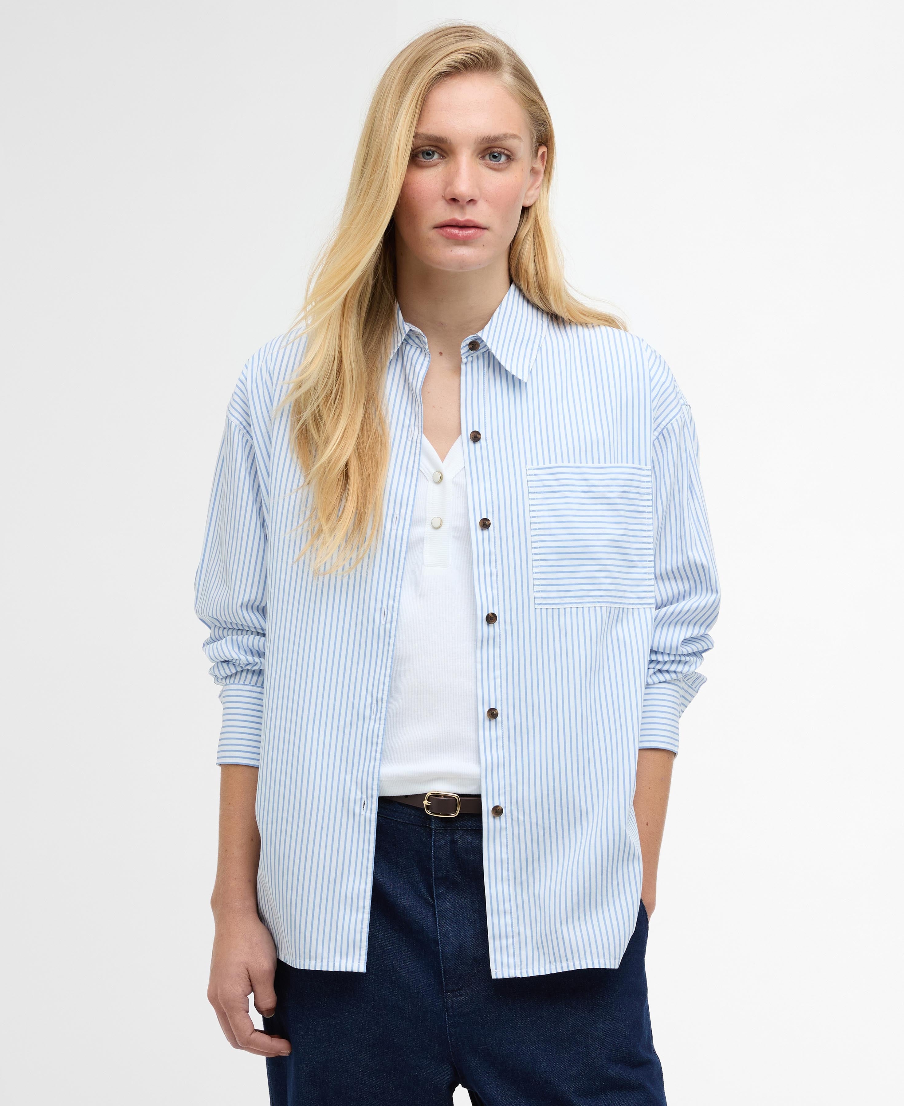 Polly Striped Relaxed Shirt - Chambray Stripe