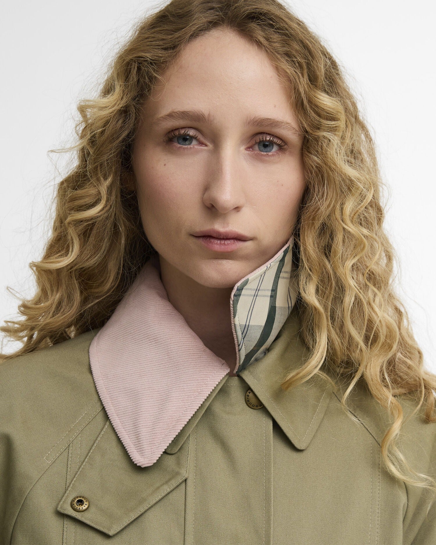 Cropped Beadnell Casual Jacket - Bleached Olive/Ancient/Gardenia