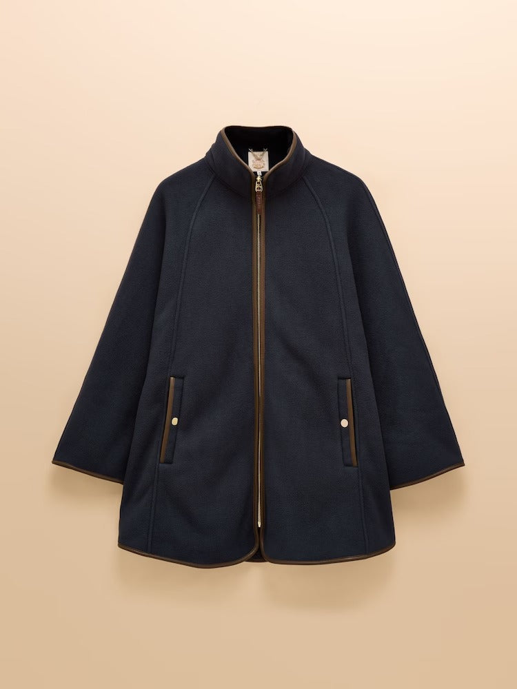 Heritage Navy Fleece Longline Cape