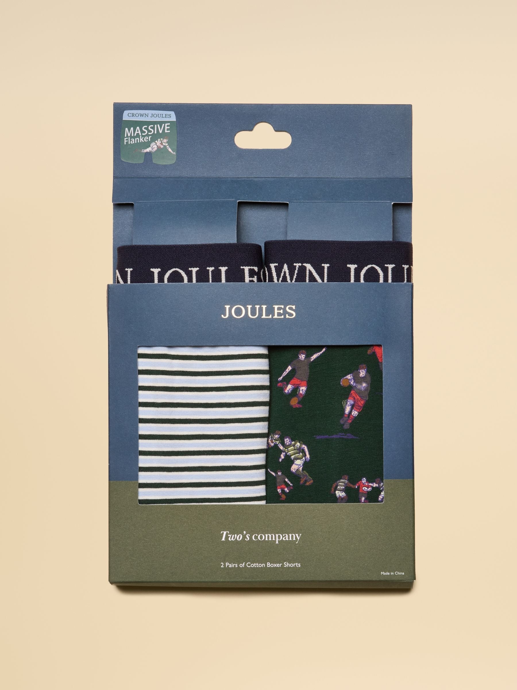 Crown Joules Green Cotton Jersey Boxer Shorts - 2 Pack