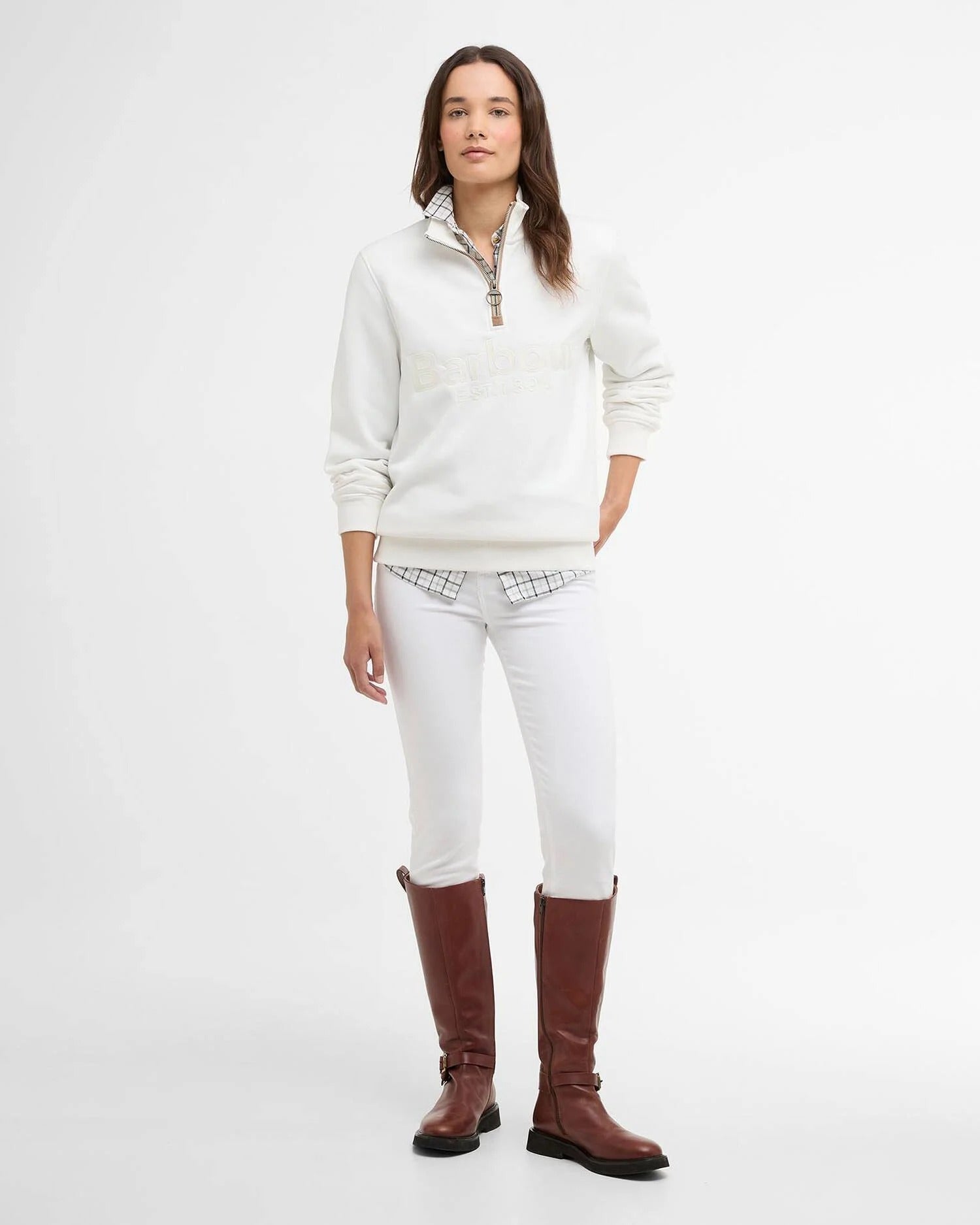 Cynthia Quarter-Zip Jumper - Cloud