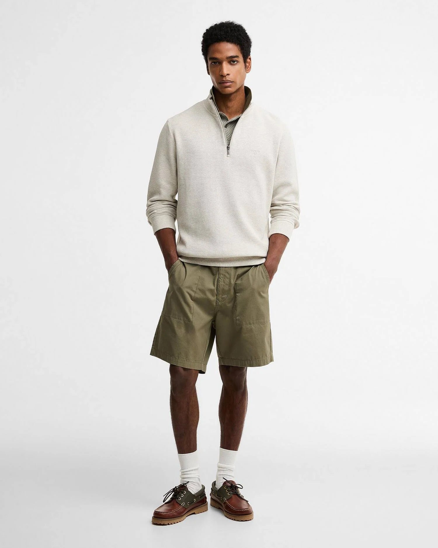 Ravensworth Quarter-Zip Sweatshirt Ecru Marl