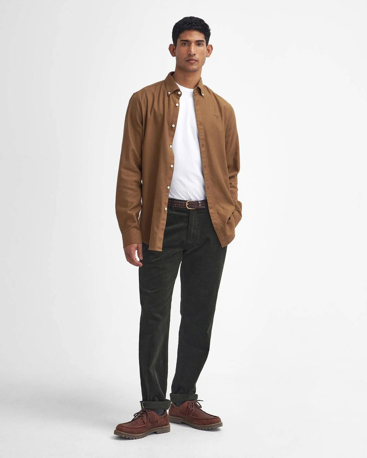 Stretch Cord Tailored Trousers - Forest