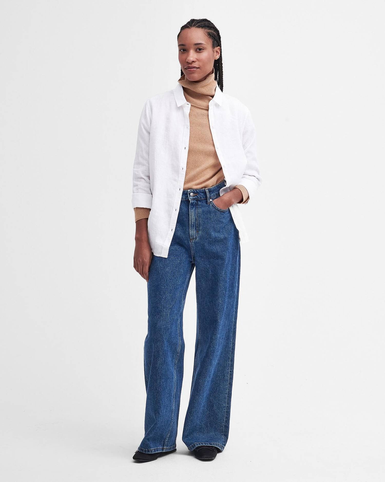 Marine Relaxed Long-Sleeved Shirt - White