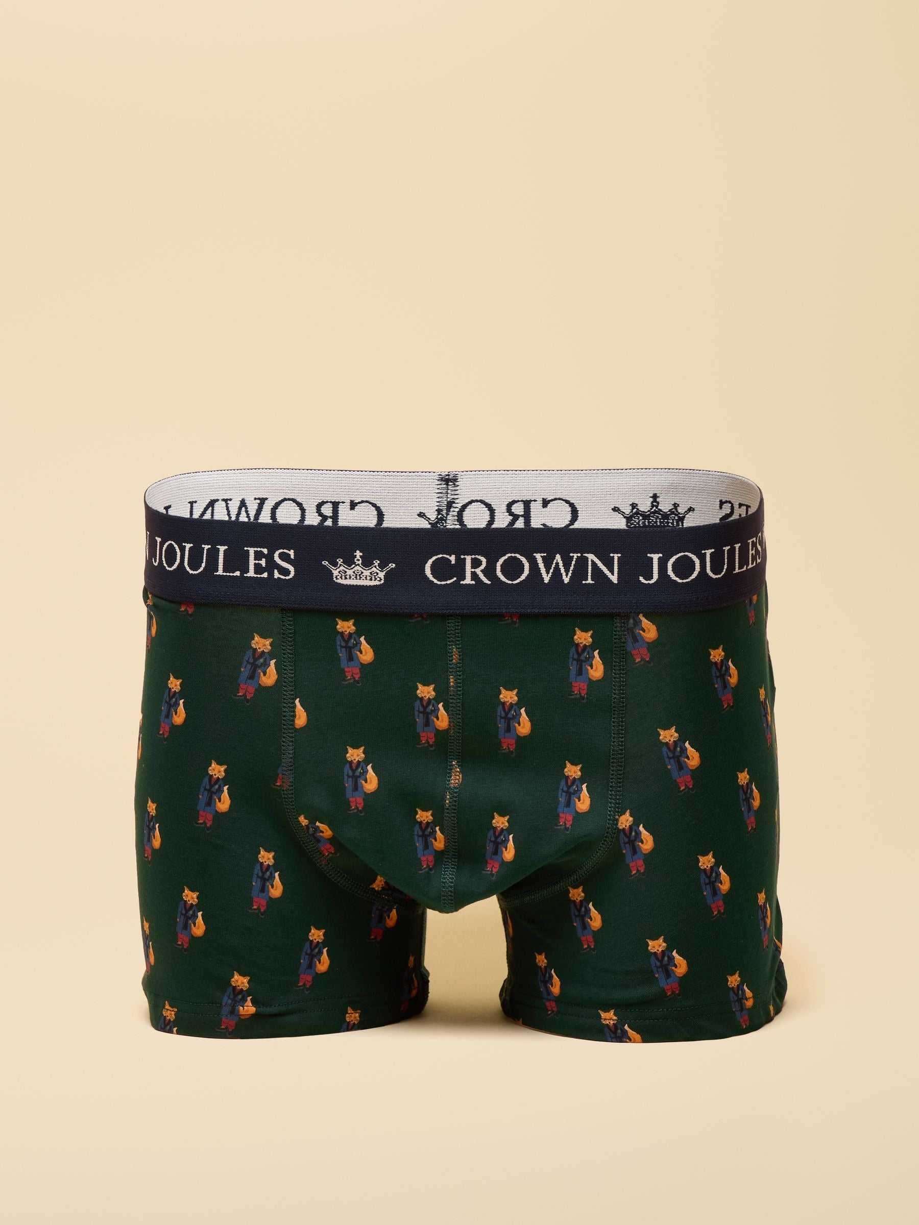 Crown Joules Green & Blue Cotton Jersey Boxer Shorts - 2 Pack