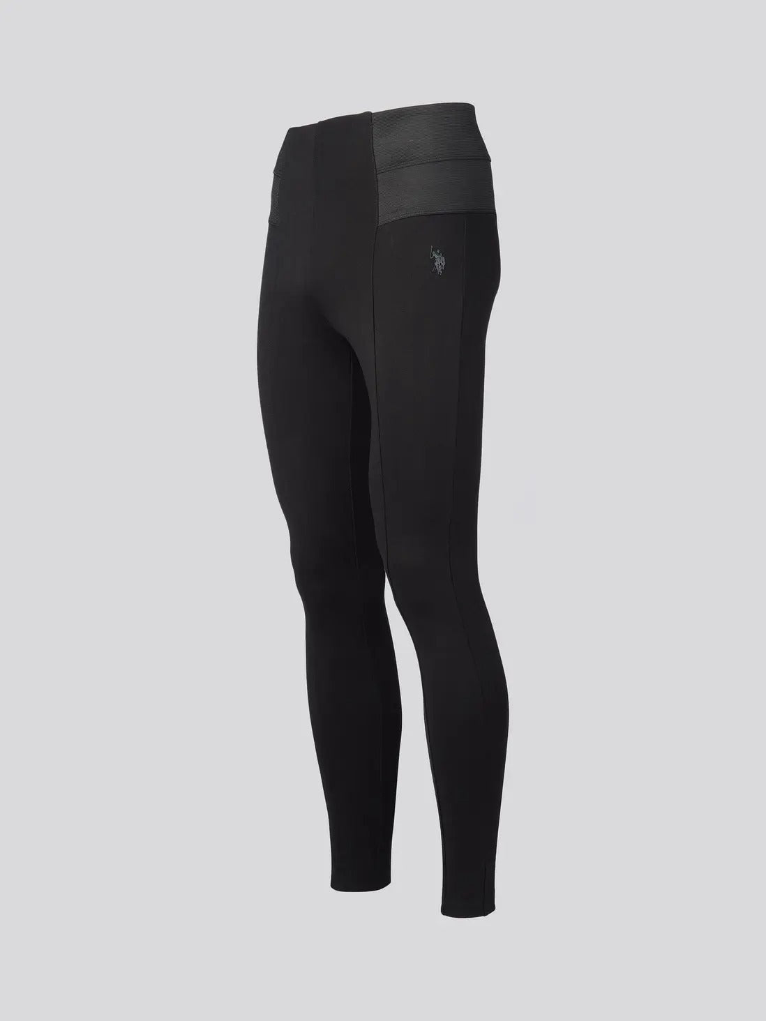 Tonal Elastic Waist Legging - Black