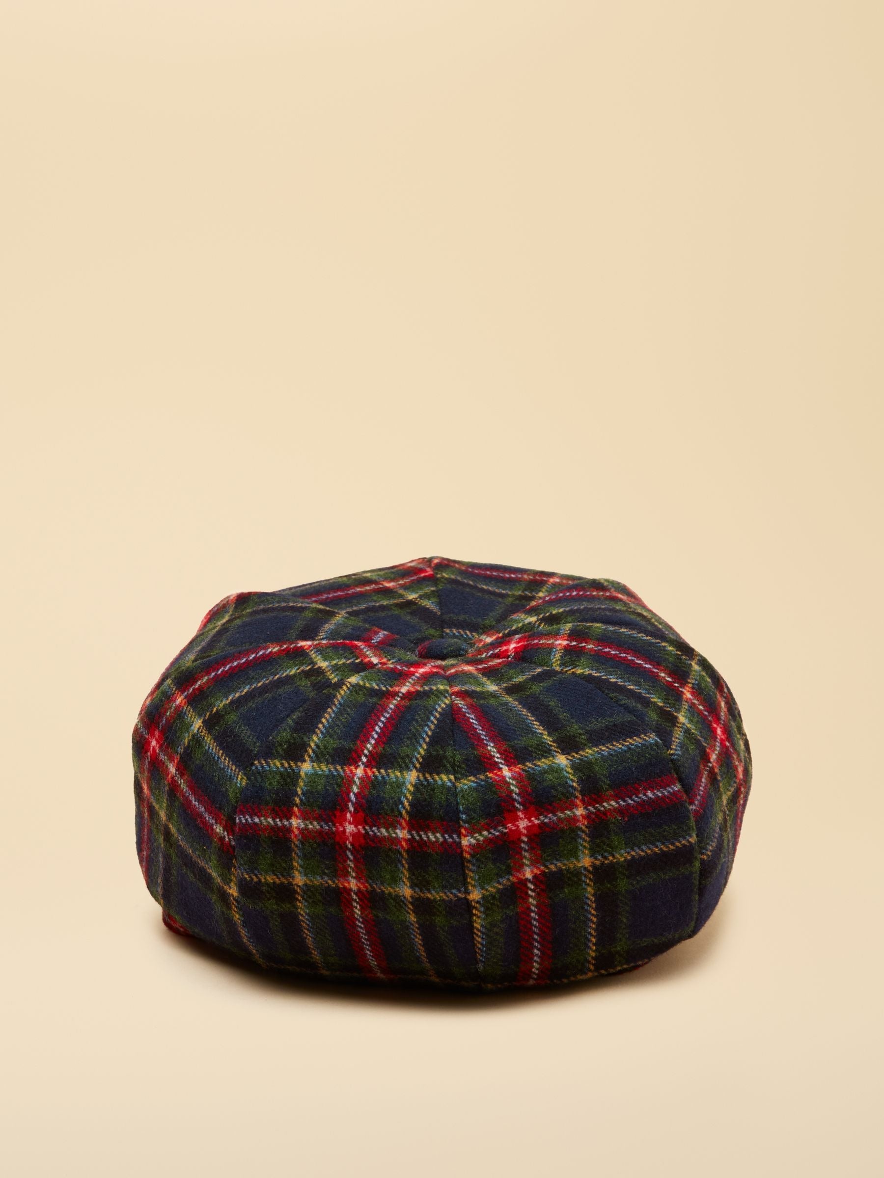 Elvaston Navy/Khaki Check Tweed Baker Boy Hat