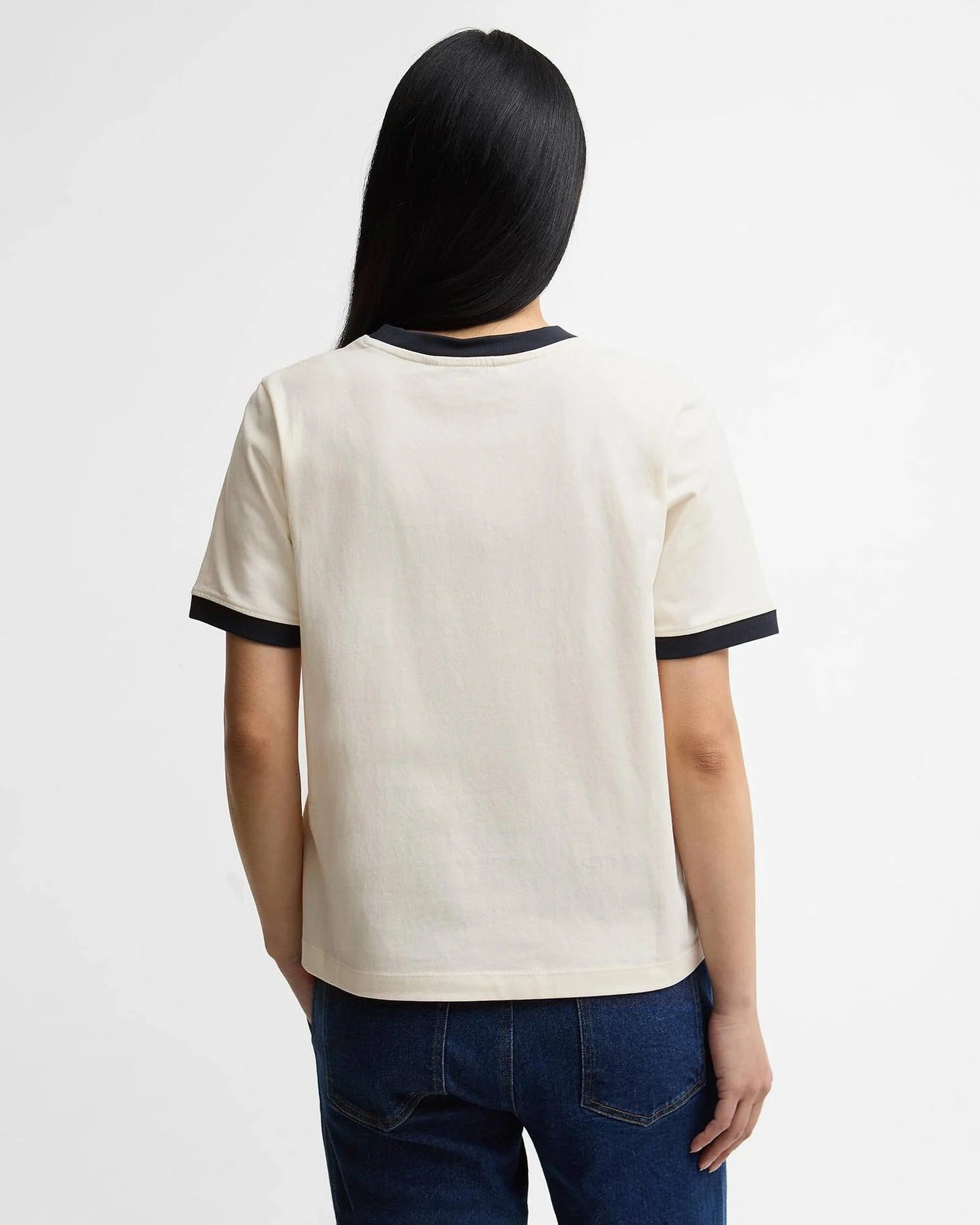 Madeline Tipped T-Shirt - Orginal Ecru/Dark Navy