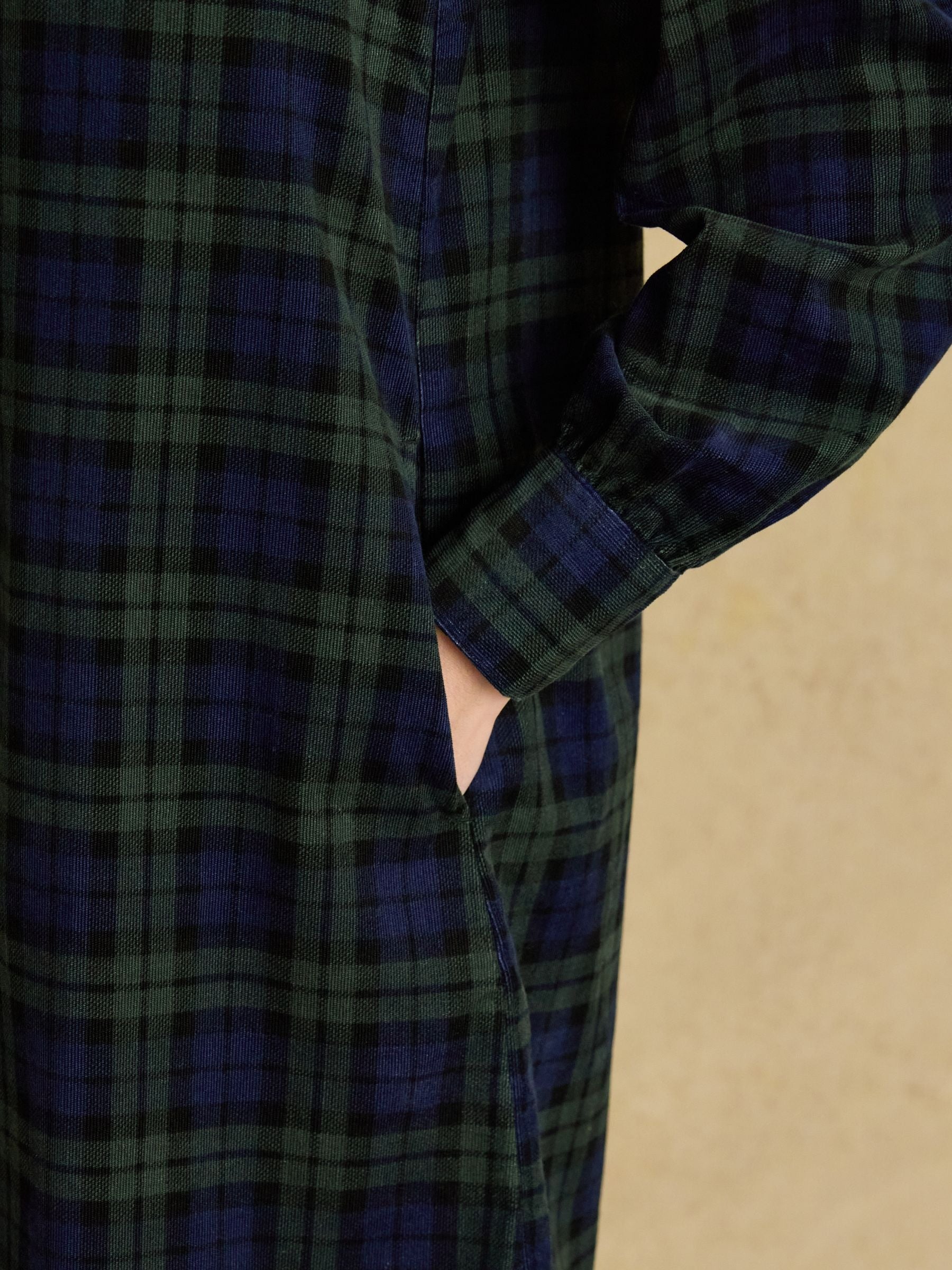 Maple Blue & Green Cord Shirt Dress