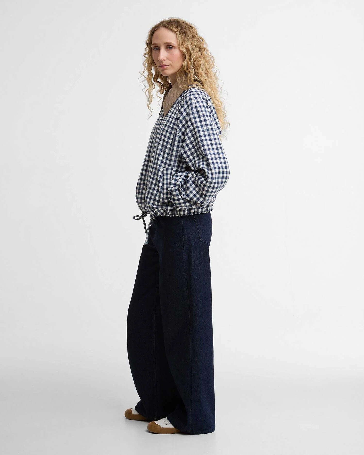 Ovingham Casual Jacket - Gingham Navy/ Neutral