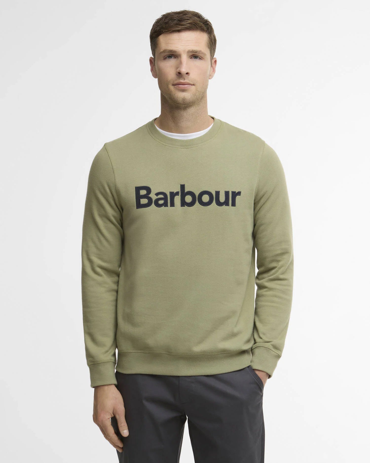 Pique Logo Sweatshirt - Laurel Green